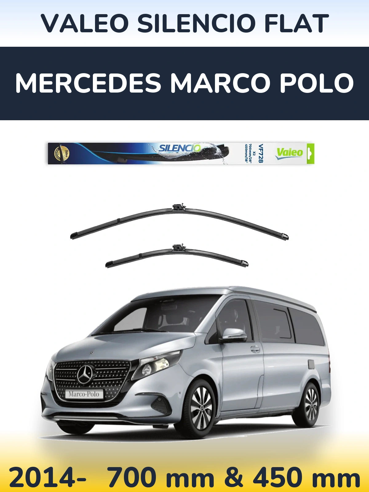 Torkarblad Valeo Silencio Flat för Mercedes Marco Polo