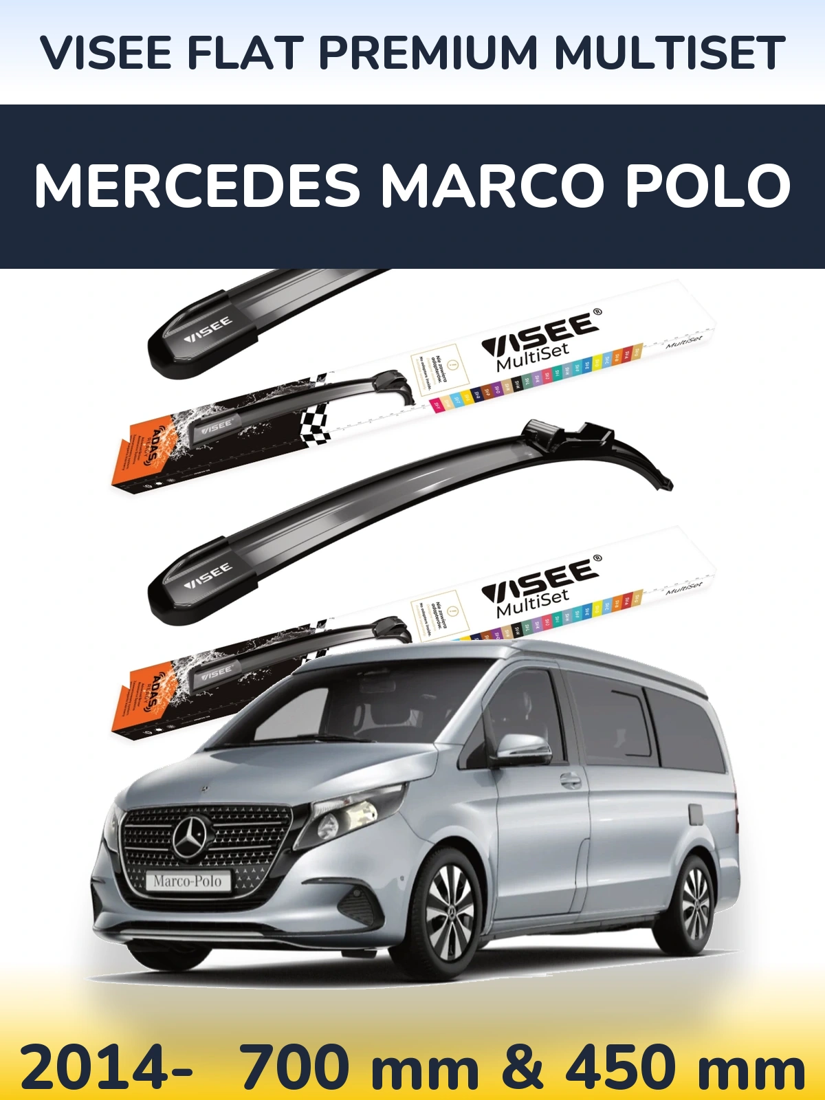 Torkarblad VISEE FLAT PREMIUM MultiSet för Mercedes Marco Polo