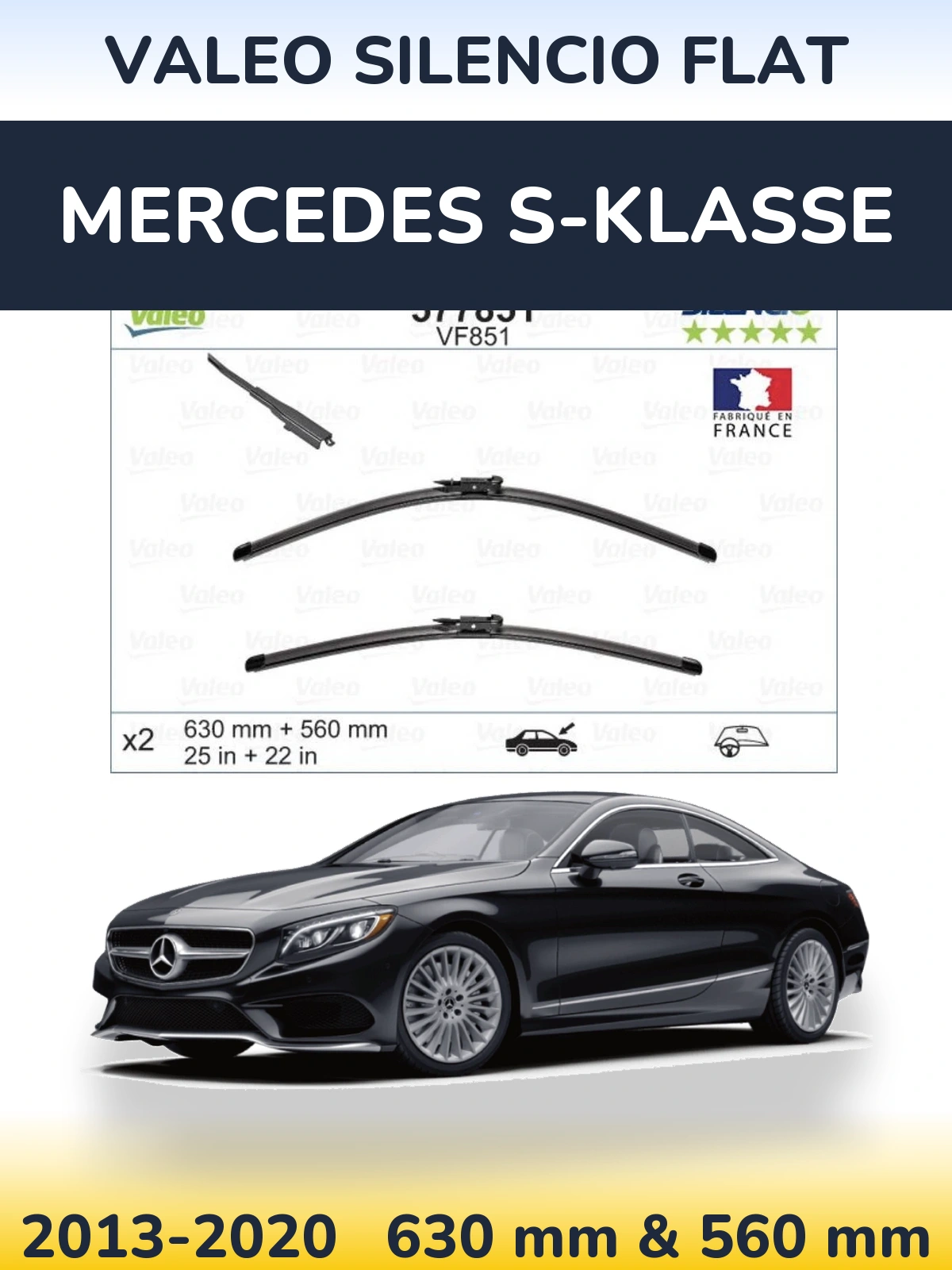 Torkarblad Valeo Silencio Flat för Mercedes S-Klasse