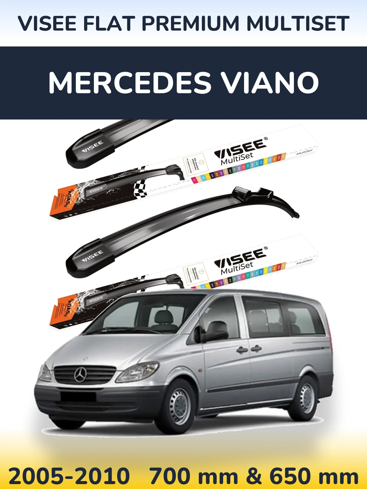 Torkarblad VISEE FLAT PREMIUM MultiSet för Mercedes Viano