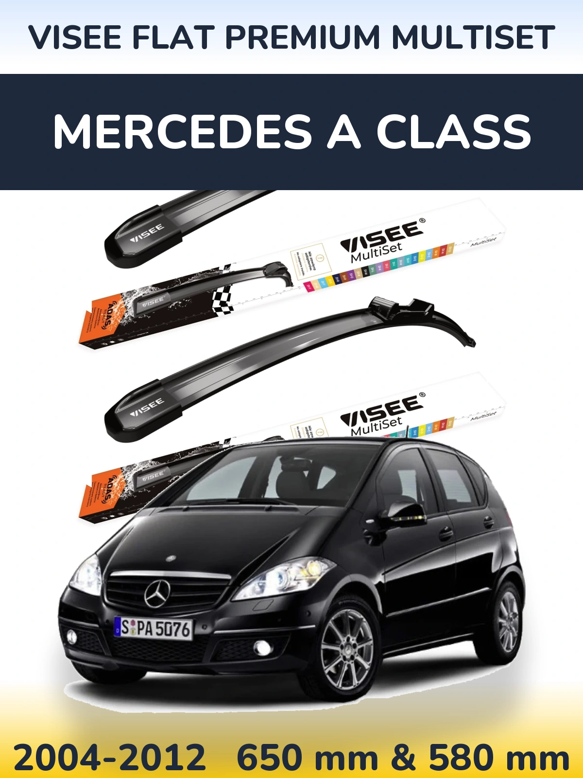 Torkarblad VISEE FLAT PREMIUM MultiSet för Mercedes A Class