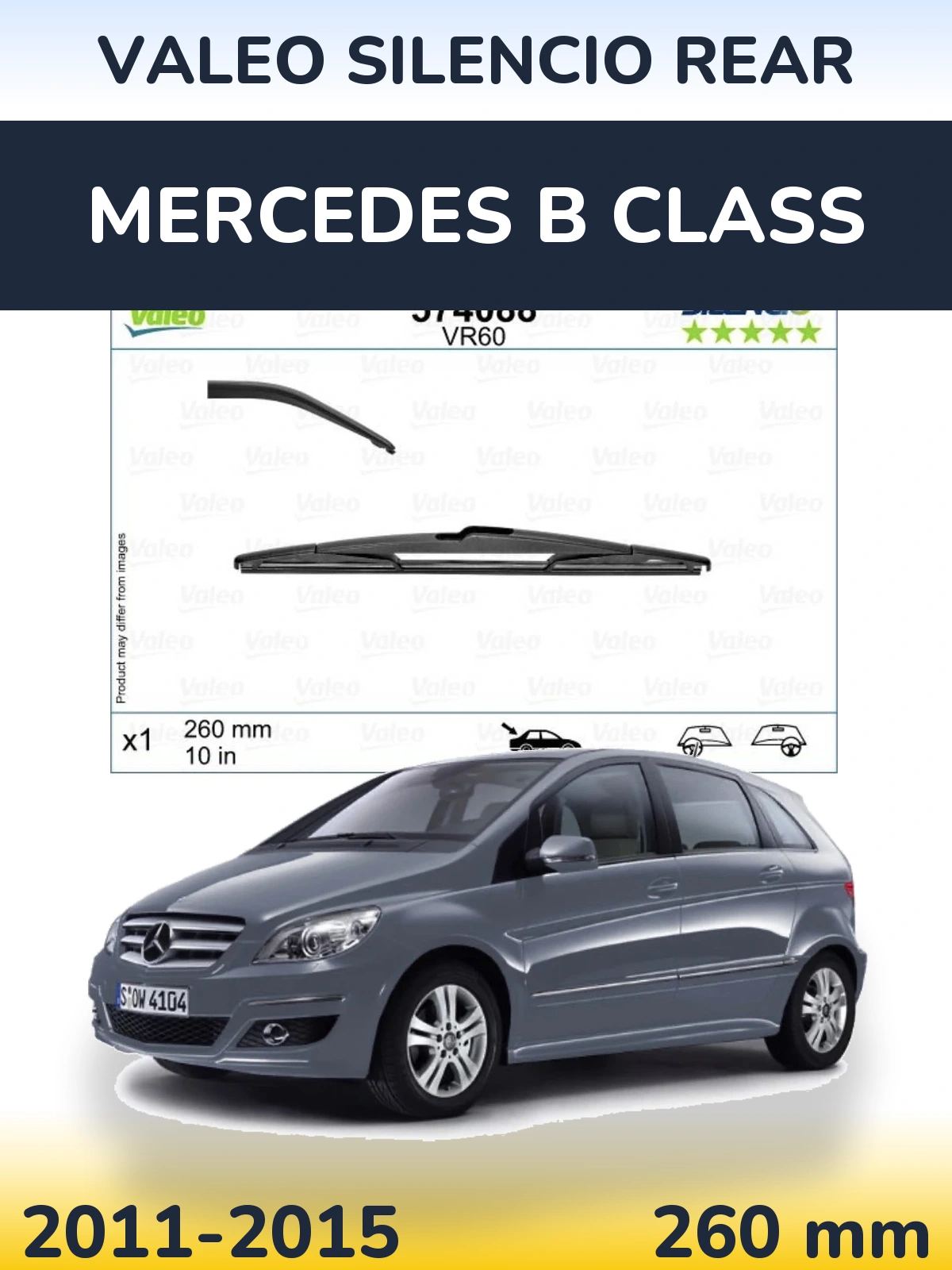 Torkarblad Valeo Silencio Rear för Mercedes B Class