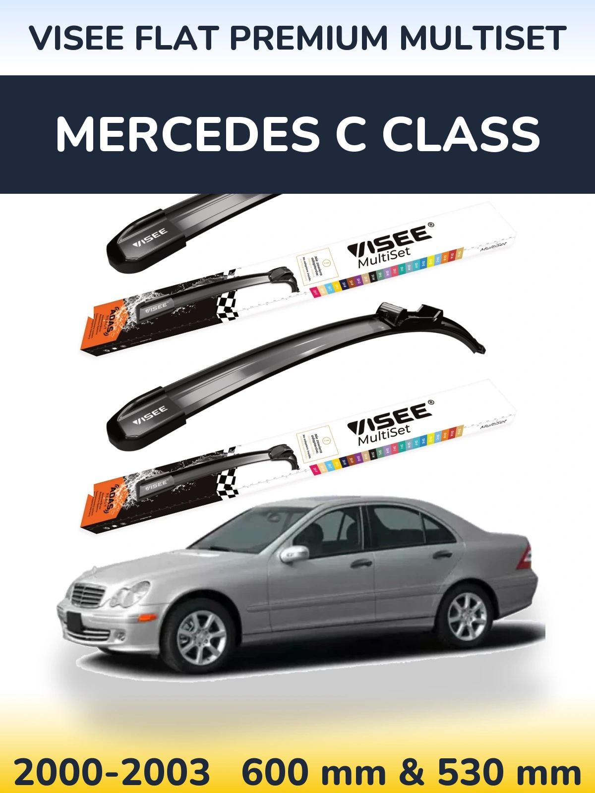 Torkarblad VISEE FLAT PREMIUM MultiSet för Mercedes C Class