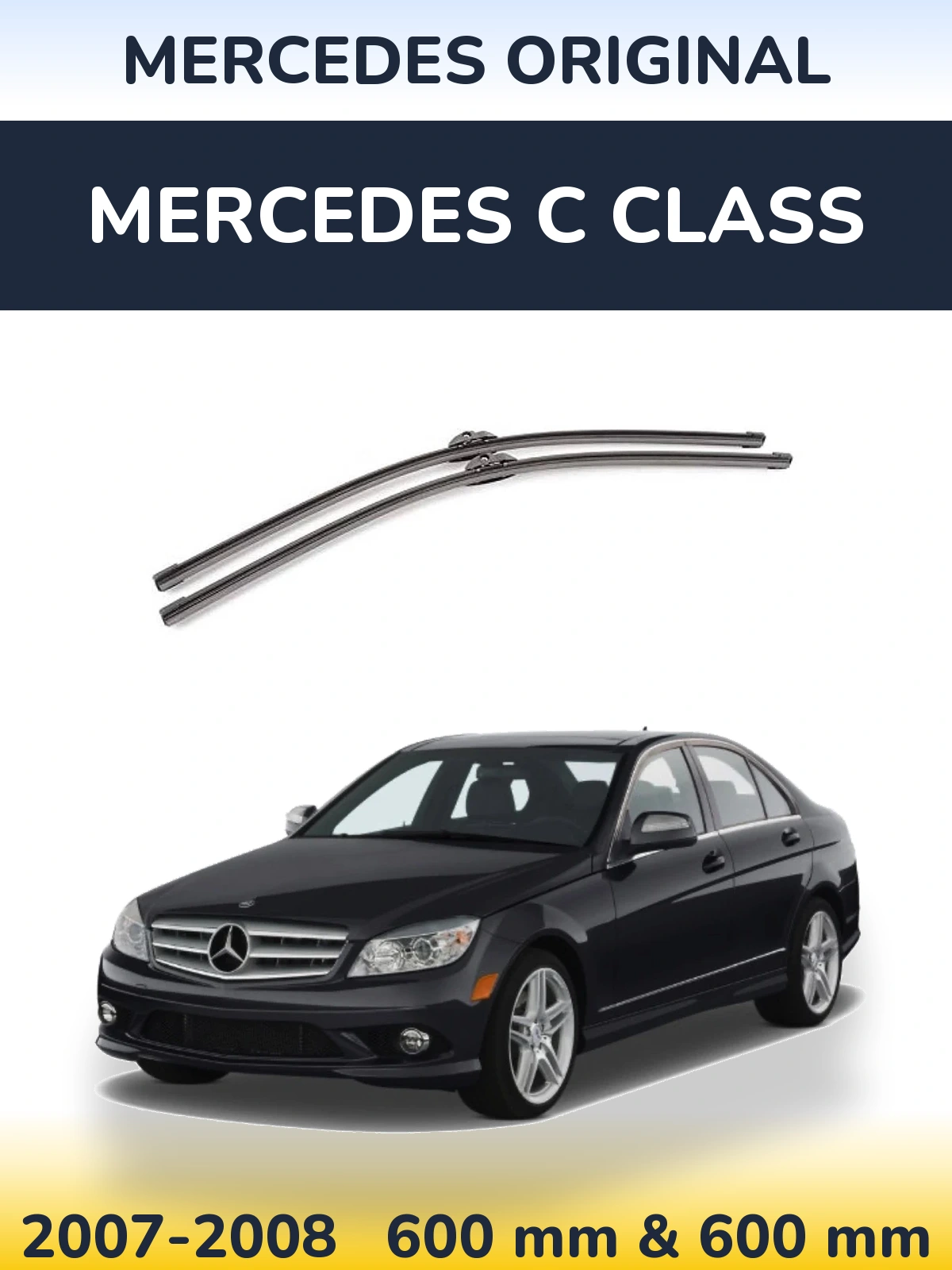 Комплект передніх щіток Mercedes OEM Mercedes Original 600 & 600 мм для Mercedes C Class 2007-2008