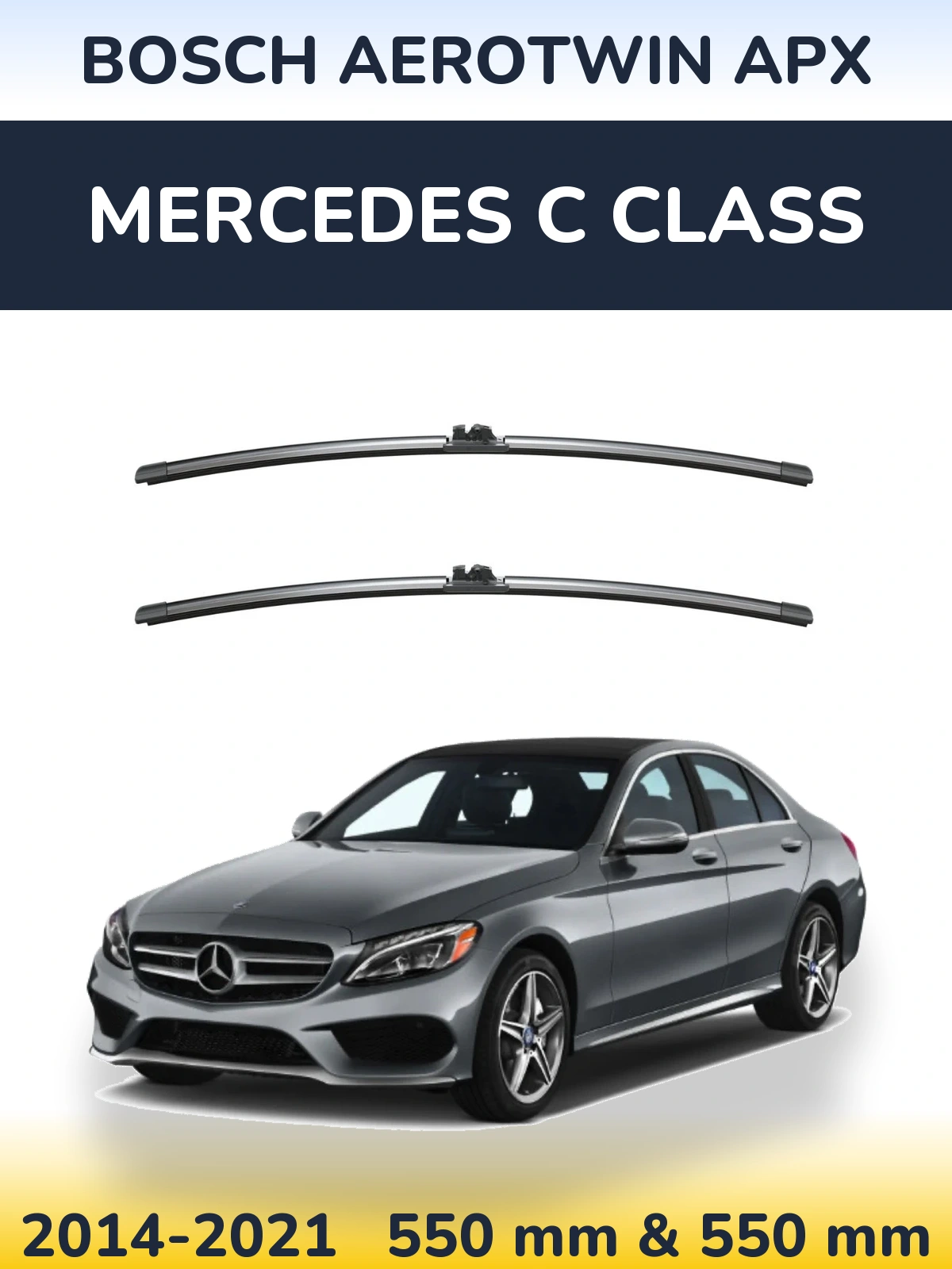 Комплект передніх щіток BOSCH AeroTwin APX 550 & 550 мм для Mercedes C Class 2014-2021