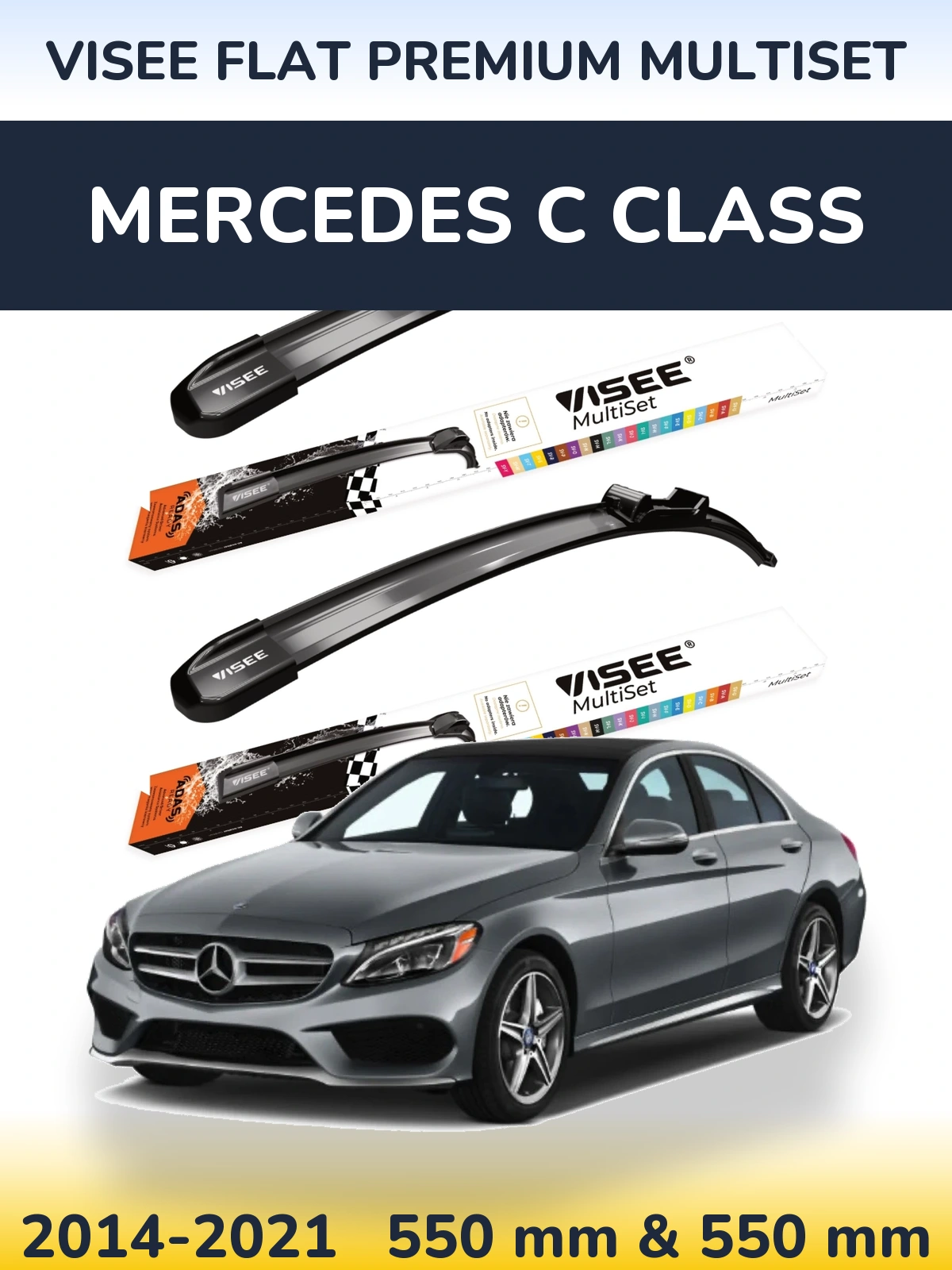 Torkarblad VISEE FLAT PREMIUM MultiSet för Mercedes C Class