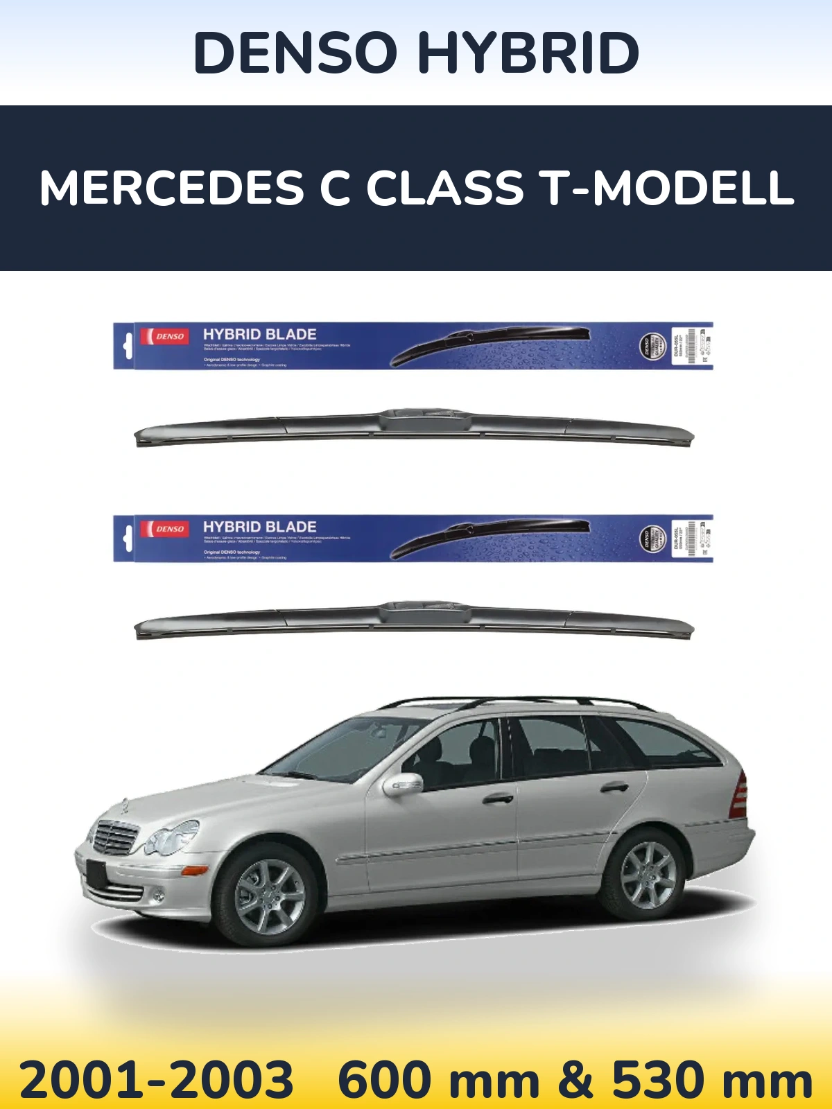 Torkarblad Denso Hybrid för Mercedes C Class T-Modelll