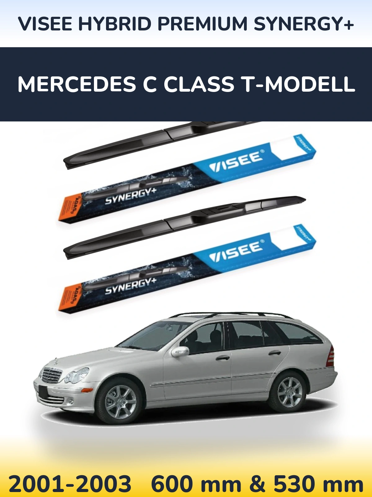 Torkarblad VISEE HYBRID PREMIUM SYNERGY+ för Mercedes C Class T-Modelll