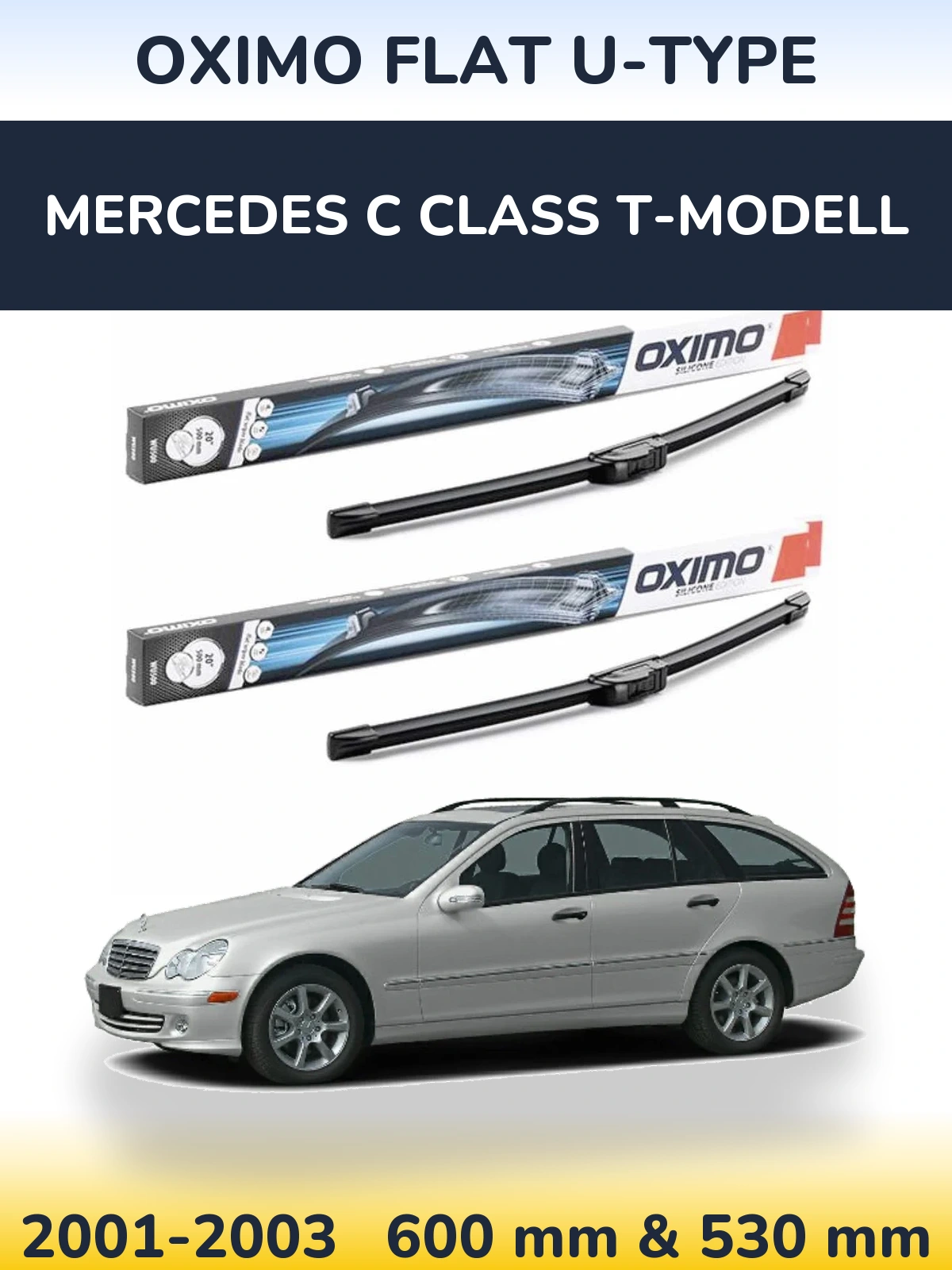 Torkarblad Oximo Flat U-type för Mercedes C Class T-Modelll