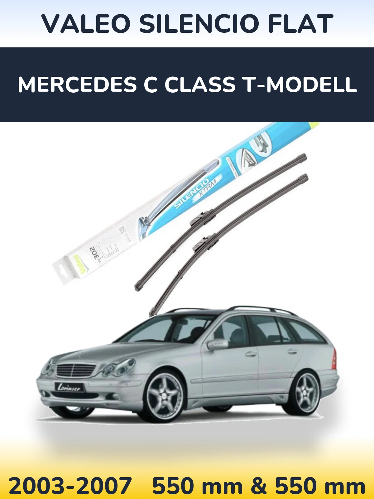 Torkarblad Valeo Silencio Flat för Mercedes C Class T-Modelll