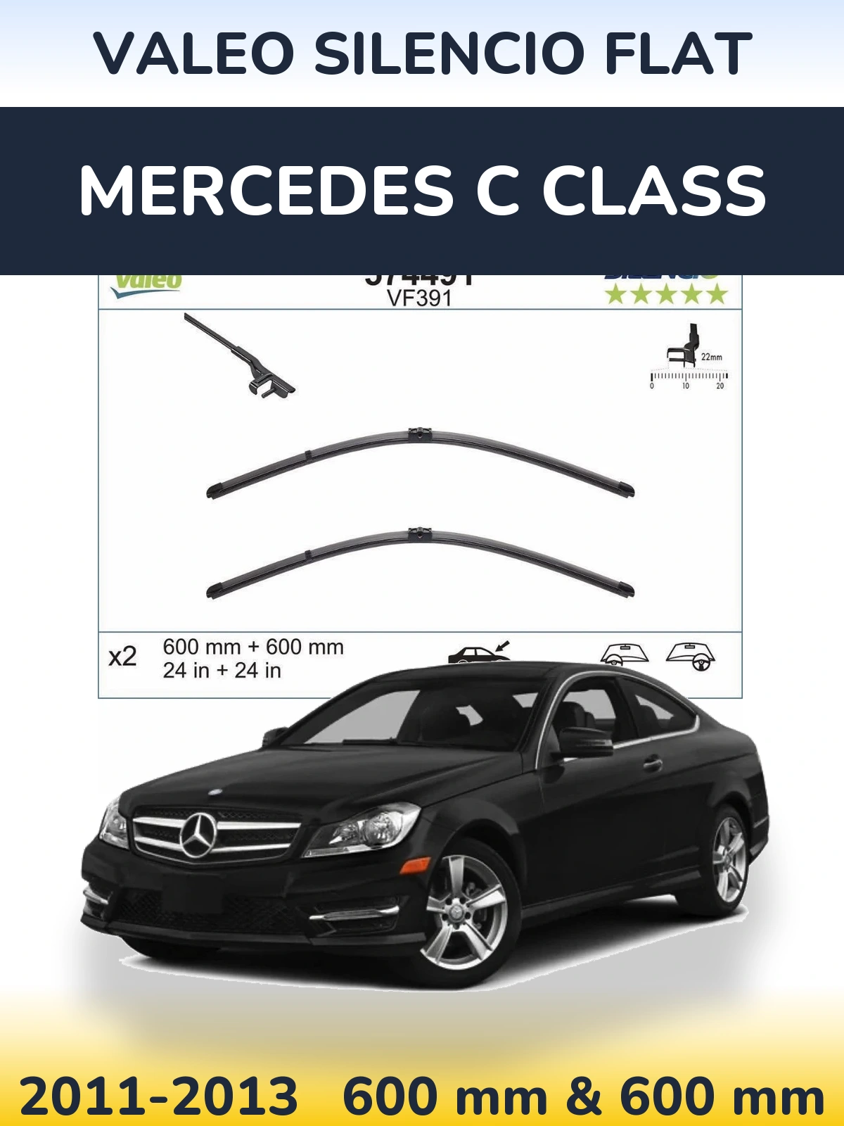 Torkarblad Valeo Silencio Flat för Mercedes C Class