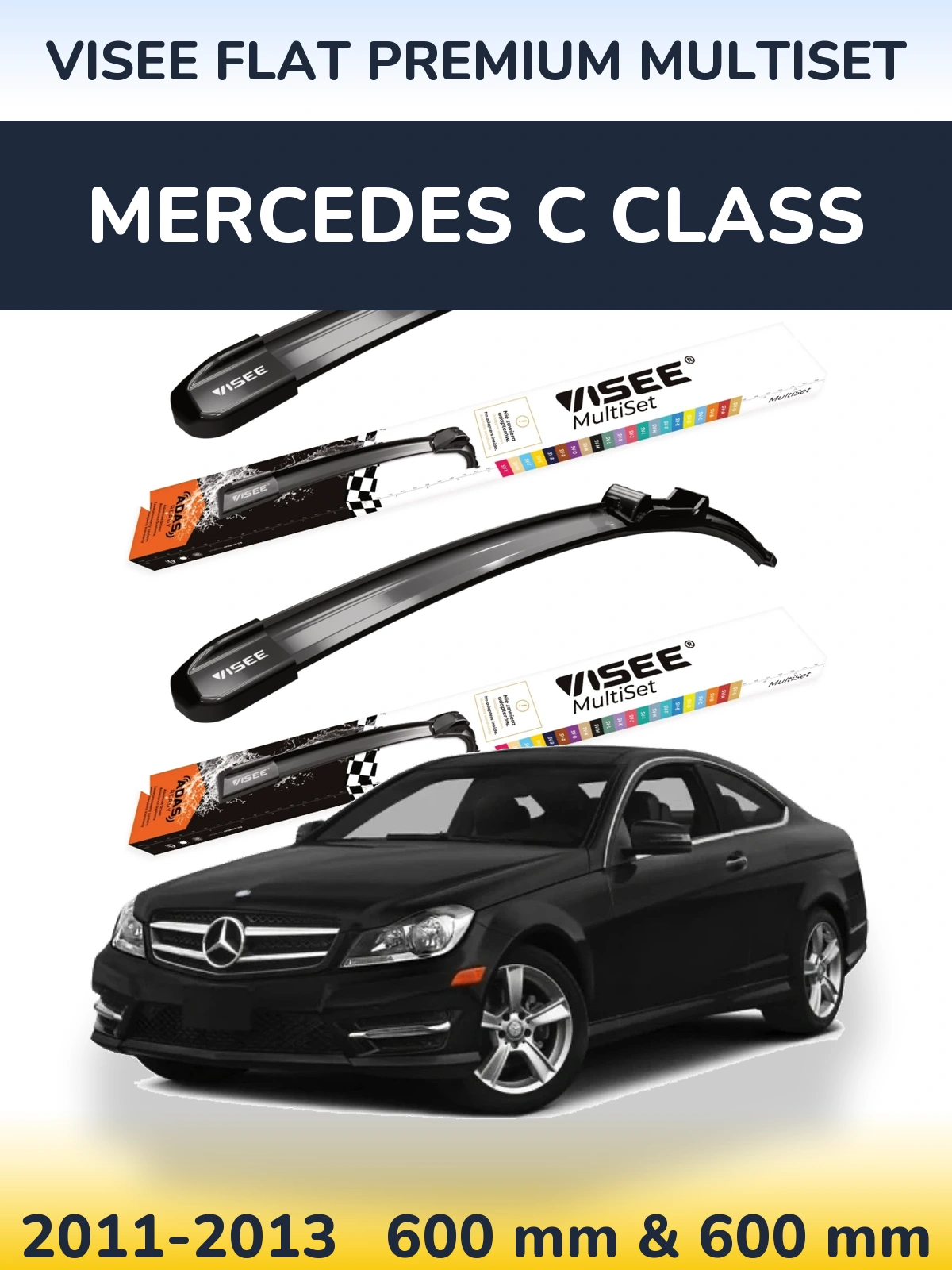 Torkarblad VISEE FLAT PREMIUM MultiSet för Mercedes C Class