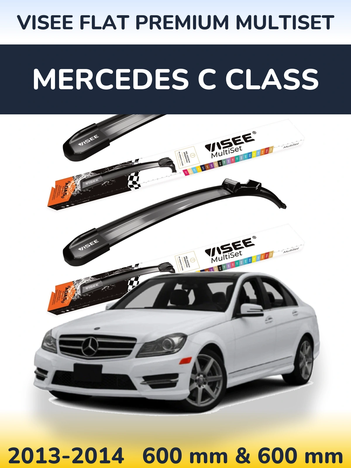 Torkarblad VISEE FLAT PREMIUM MultiSet för Mercedes C Class