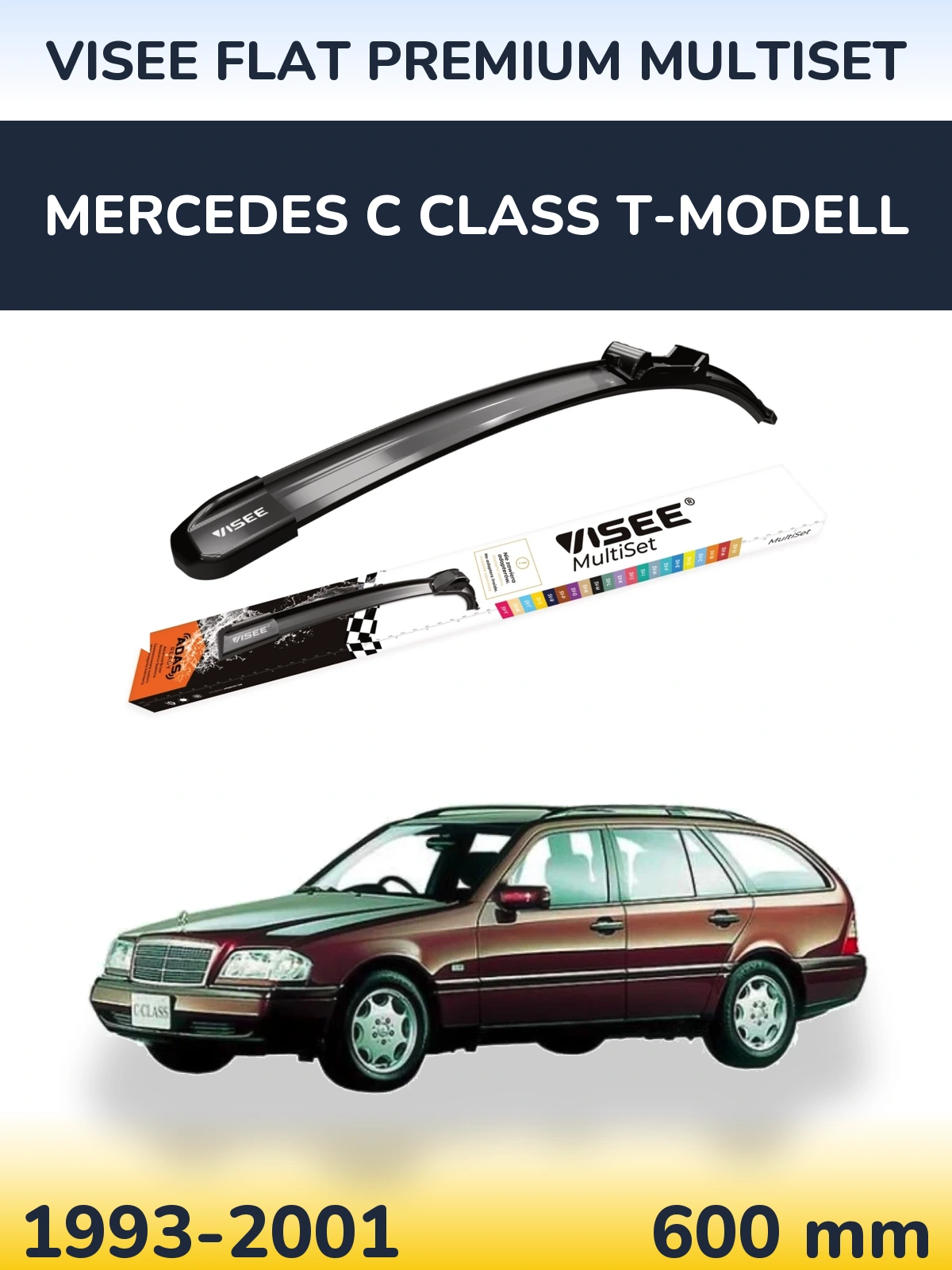 Torkarblad VISEE FLAT PREMIUM MultiSet för Mercedes C Class T-Modelll