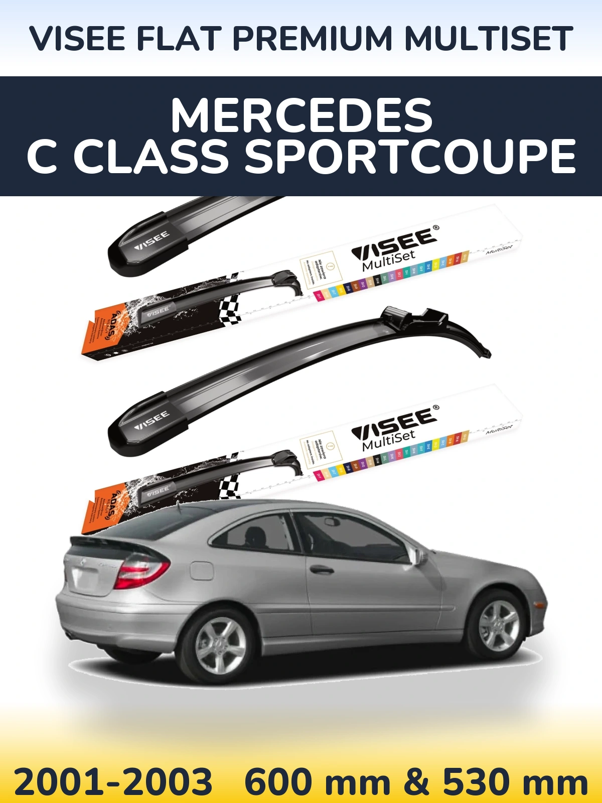 Torkarblad VISEE FLAT PREMIUM MultiSet för Mercedes C Class Sportcoupe
