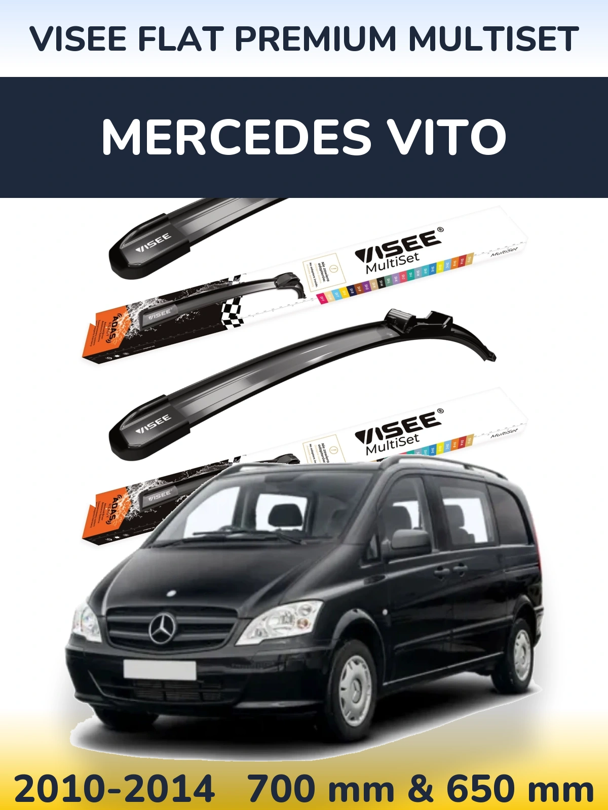 Torkarblad VISEE FLAT PREMIUM MultiSet för Mercedes Vito