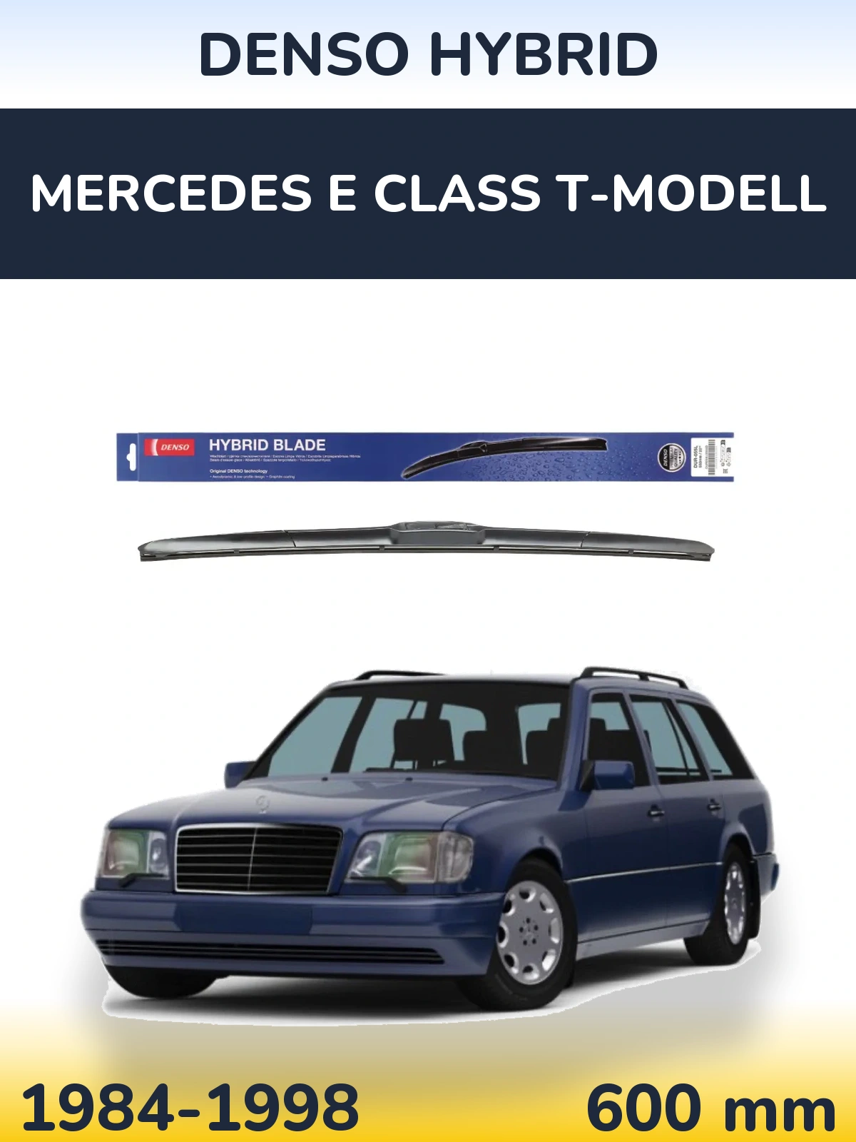 Front wiper blade Denso Hybrid 600 mm for Mercedes E Class T-Modell 1984-1998
