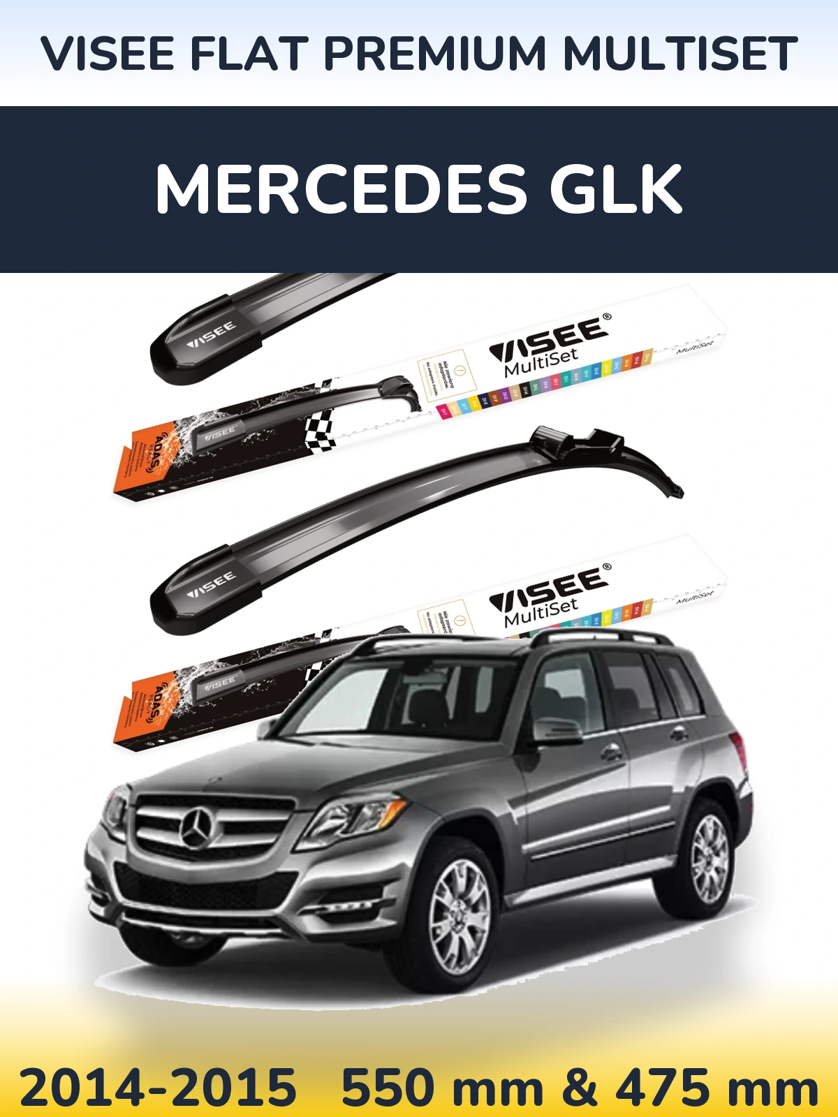 Torkarblad VISEE FLAT PREMIUM MultiSet för Mercedes GLK