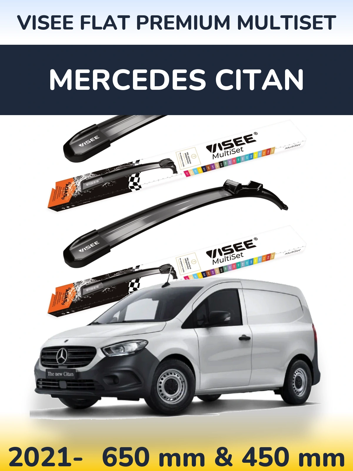 Torkarblad VISEE FLAT PREMIUM MultiSet för Mercedes Citan