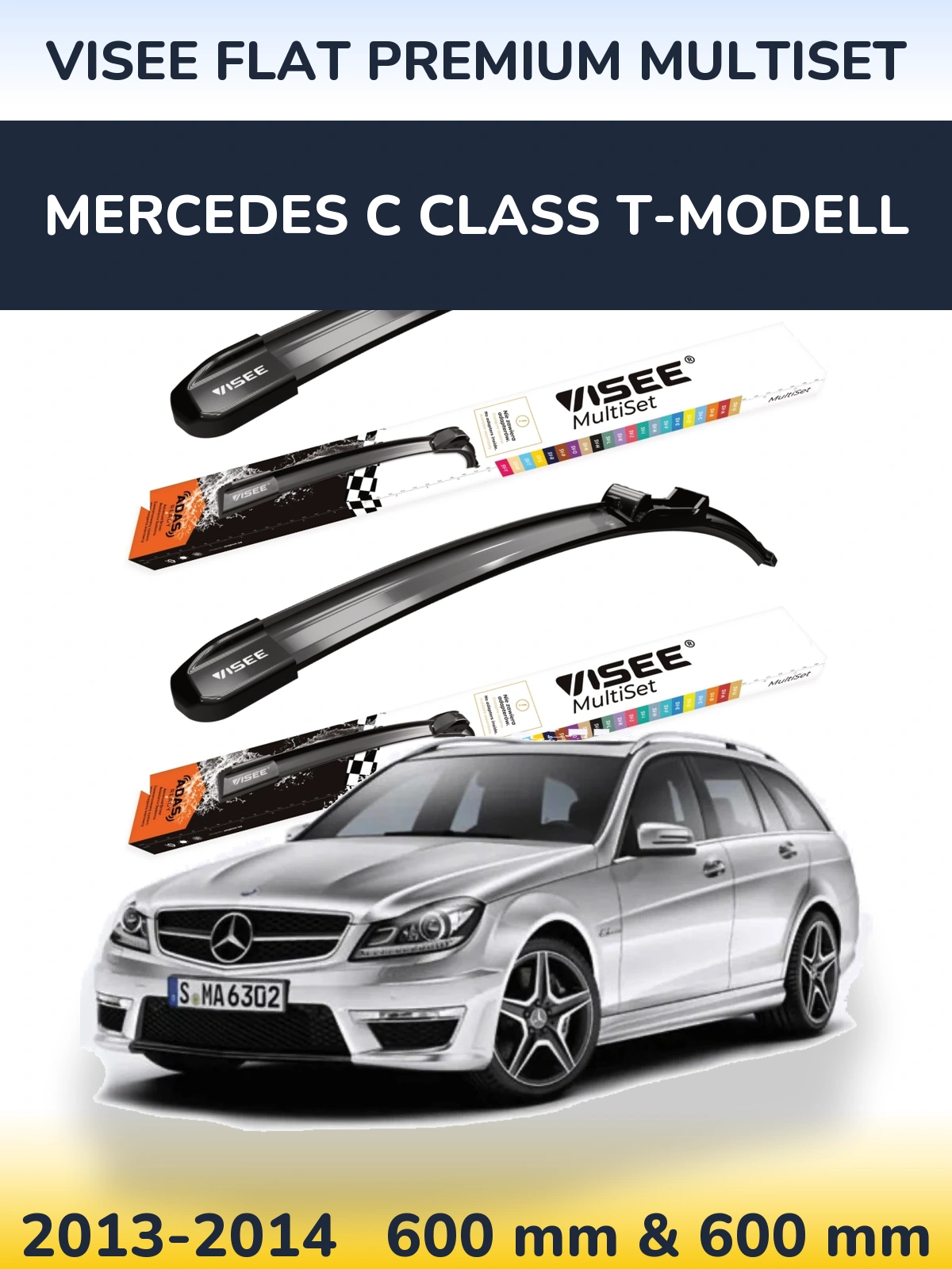 Torkarblad VISEE FLAT PREMIUM MultiSet för Mercedes C Class T-Modelll