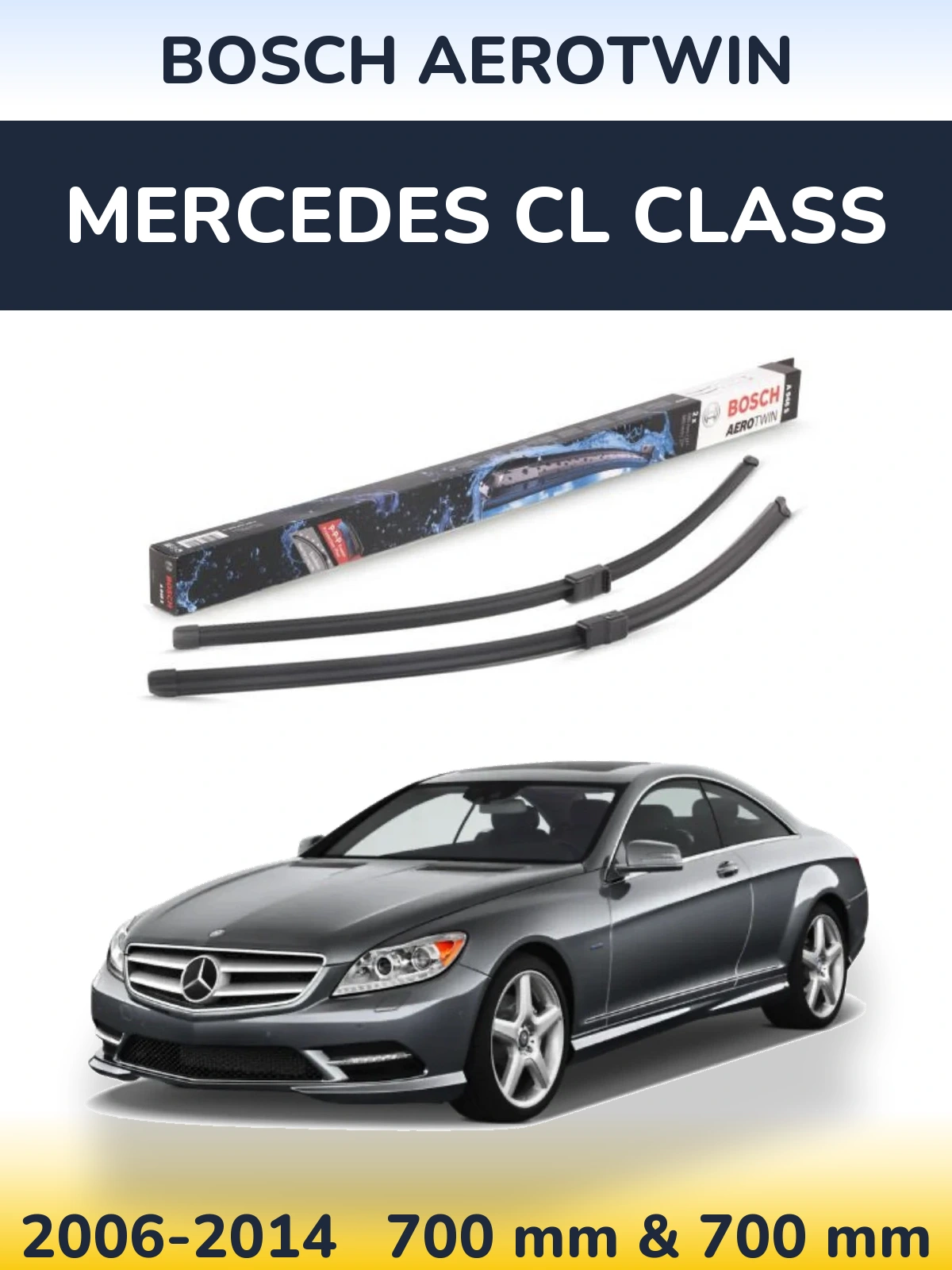 Комплект передних дворников BOSCH AeroTwin 680 & 680 мм для Mercedes CL Class 2006-2014
