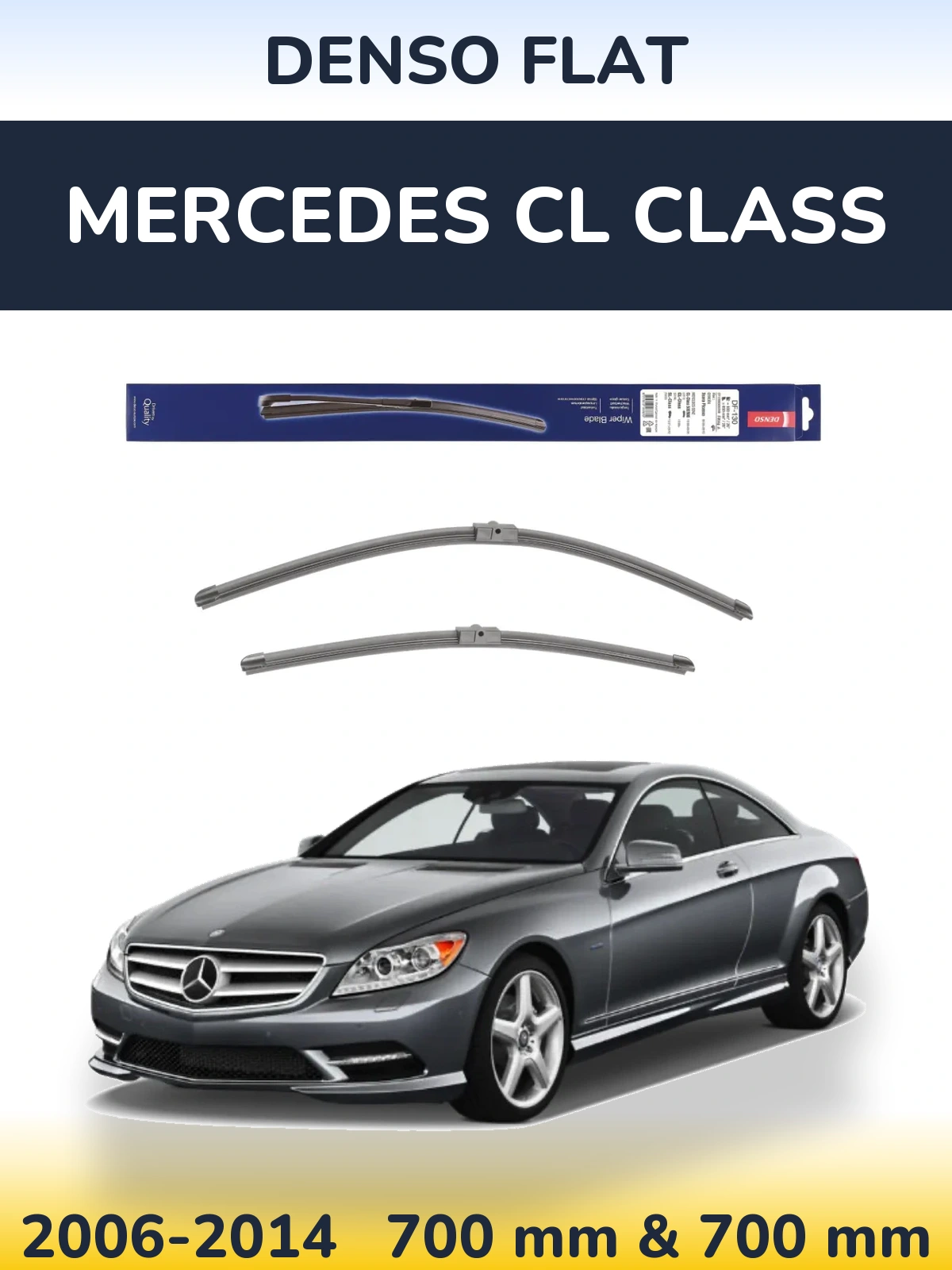 Комплект передніх щіток Denso Flat 650 & 650 мм для Mercedes CL Class 2006-2014