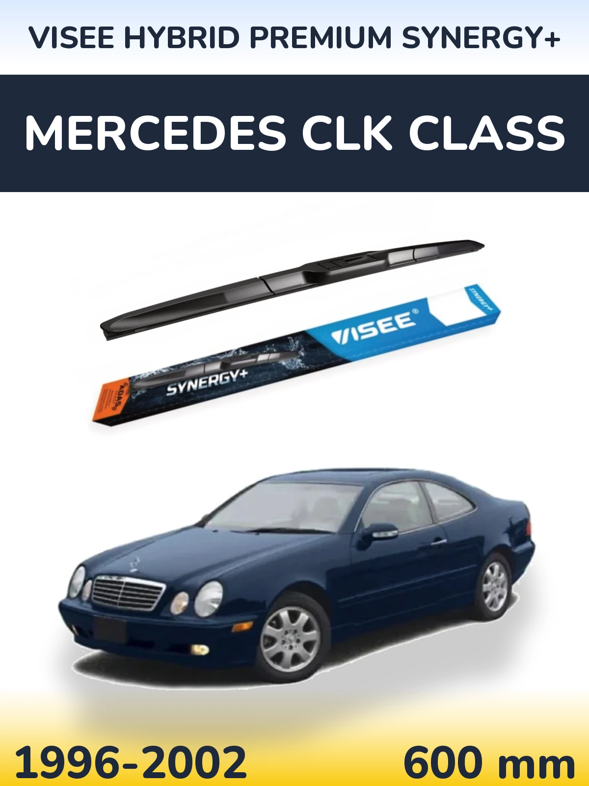 Передний дворник VISEE HYBRID PREMIUM SYNERGY+ 600 мм для Mercedes CLK Class 1996-2002