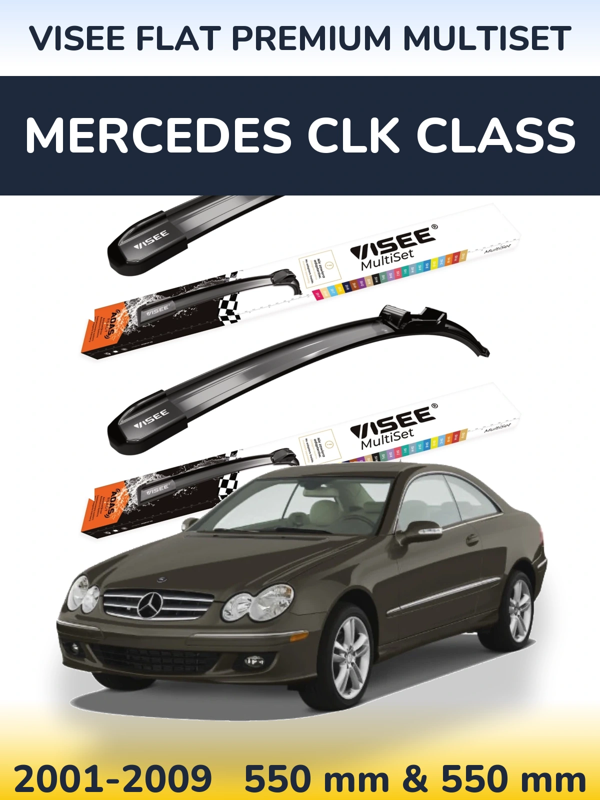 Torkarblad VISEE FLAT PREMIUM MultiSet för Mercedes CLK Class