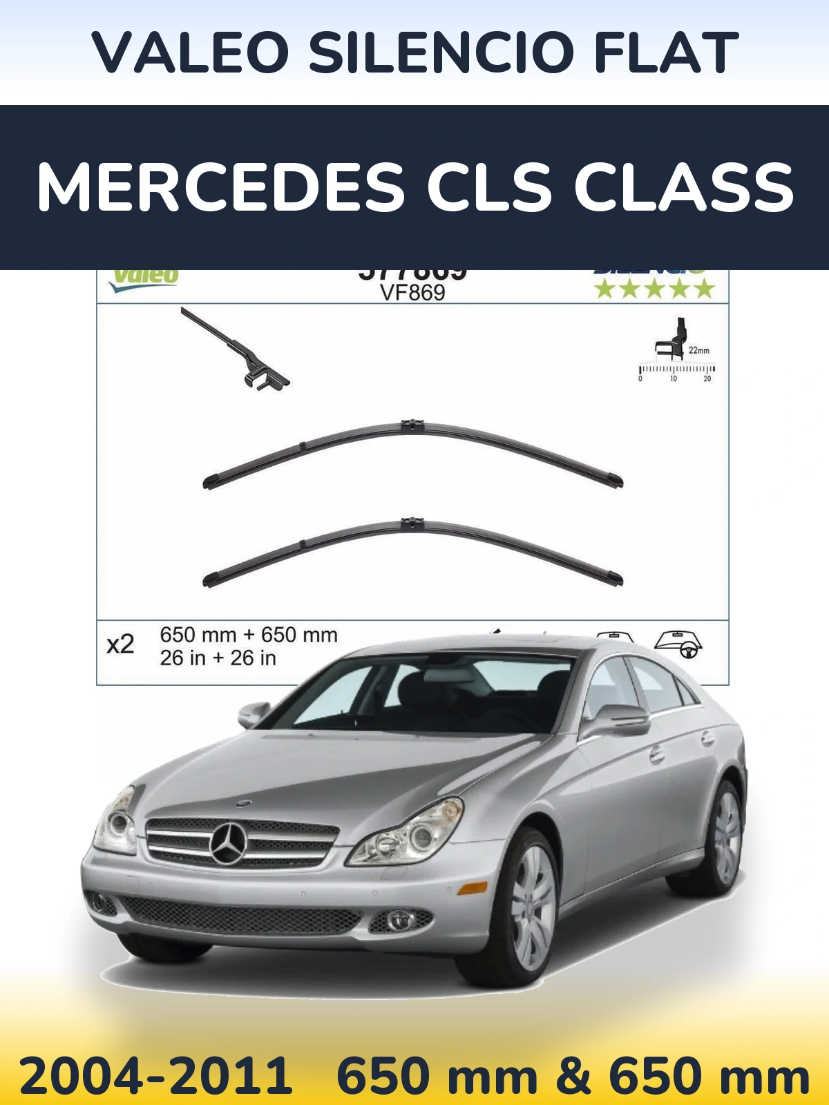 Torkarblad Valeo Silencio Flat för Mercedes CLS Class