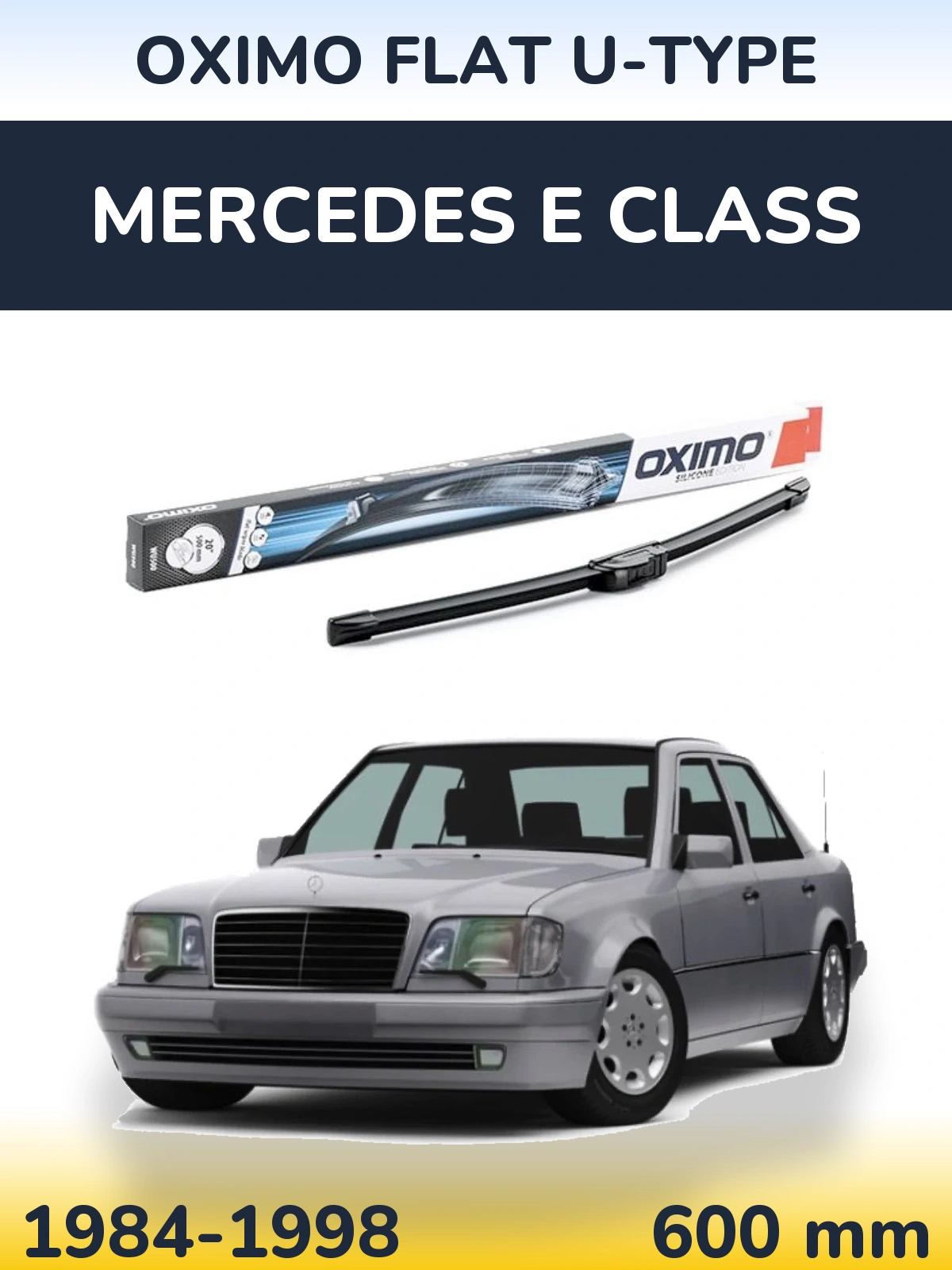 Front wiper blade Oximo Flat U-type 600 mm for Mercedes E Class 1984-1998