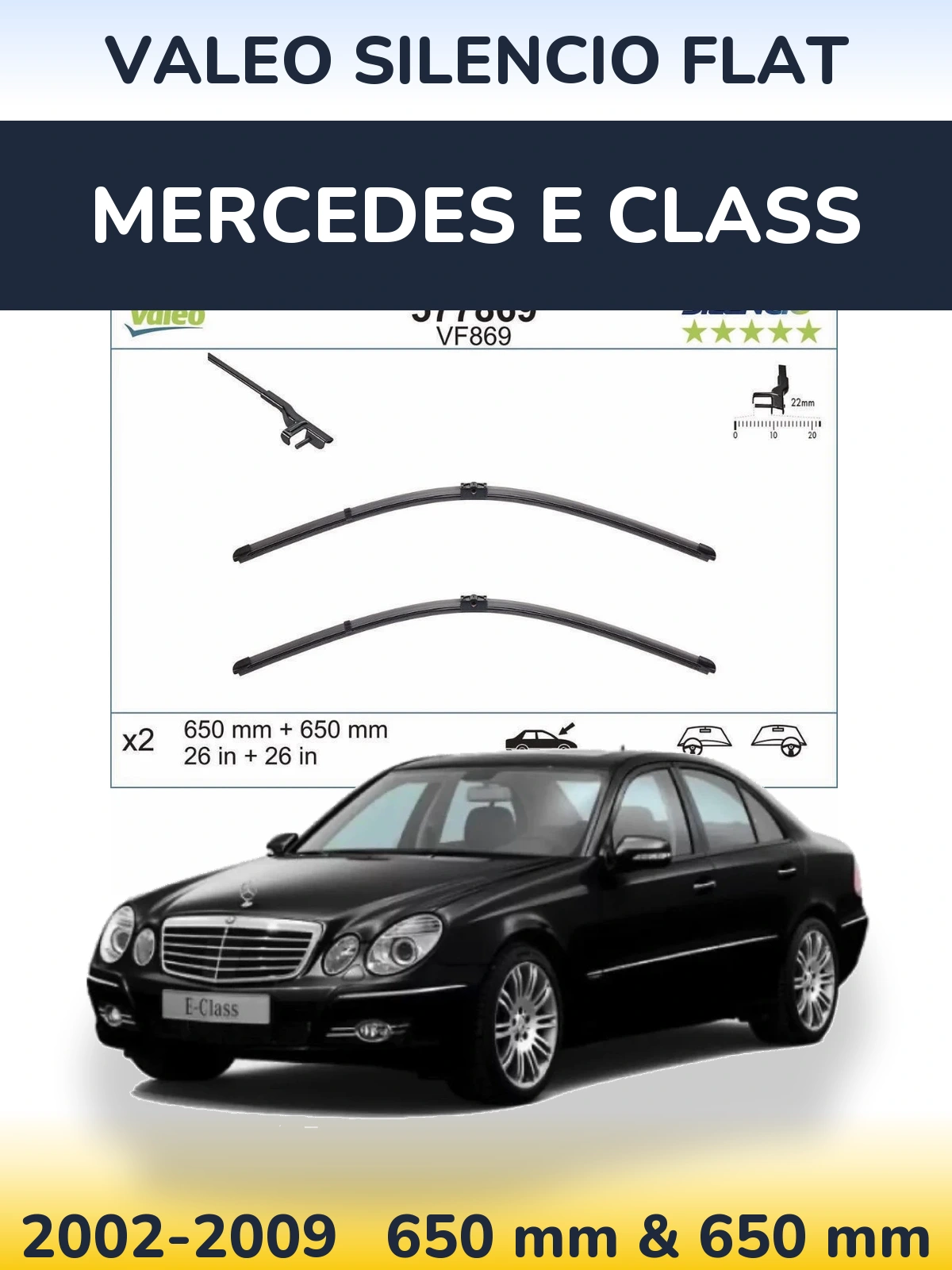 Torkarblad Valeo Silencio Flat för Mercedes E Class