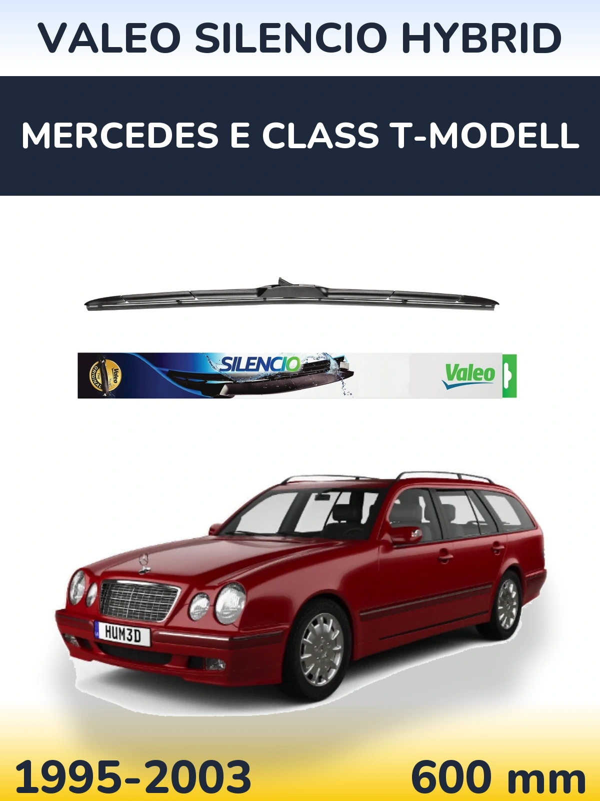 Передний дворник Valeo Silencio Hybrid 600 мм для Mercedes E Class T-Модельl 1995-2003