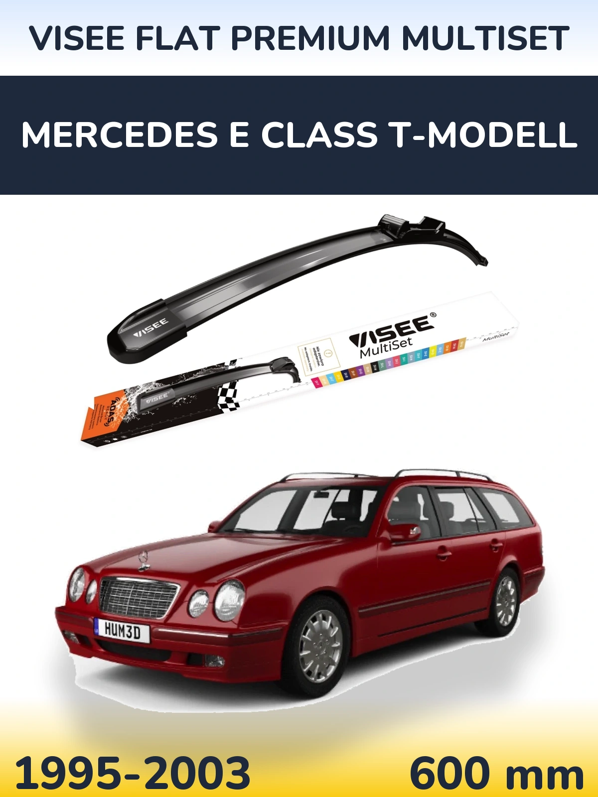 Передня щітка VISEE FLAT PREMIUM MultiSet 600 мм для Mercedes E Class T-Модельl 1995-2003