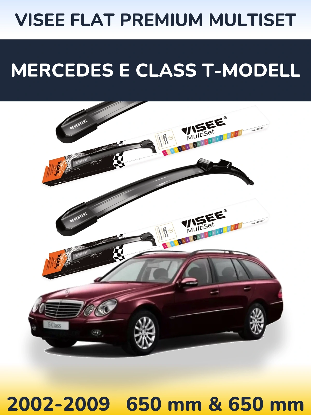 Torkarblad VISEE FLAT PREMIUM MultiSet för Mercedes E Class T-Modelll