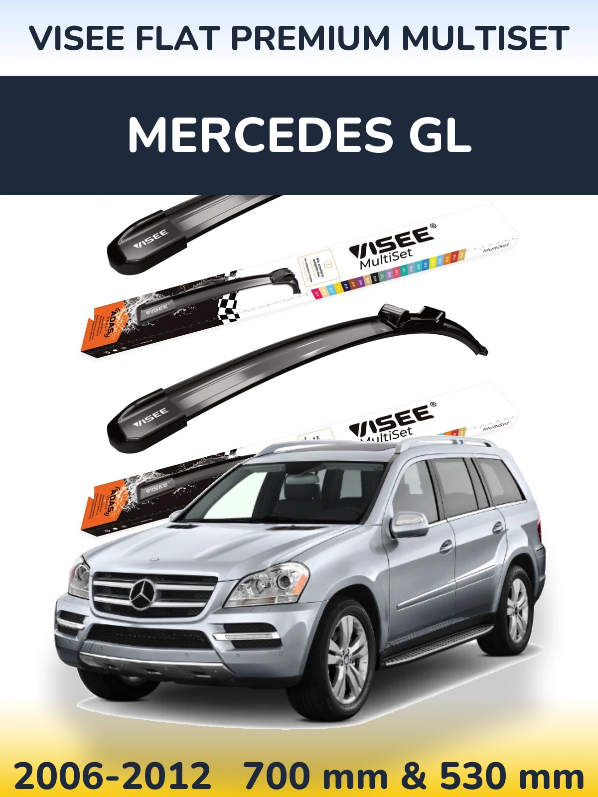 Torkarblad VISEE FLAT PREMIUM MultiSet för Mercedes GL