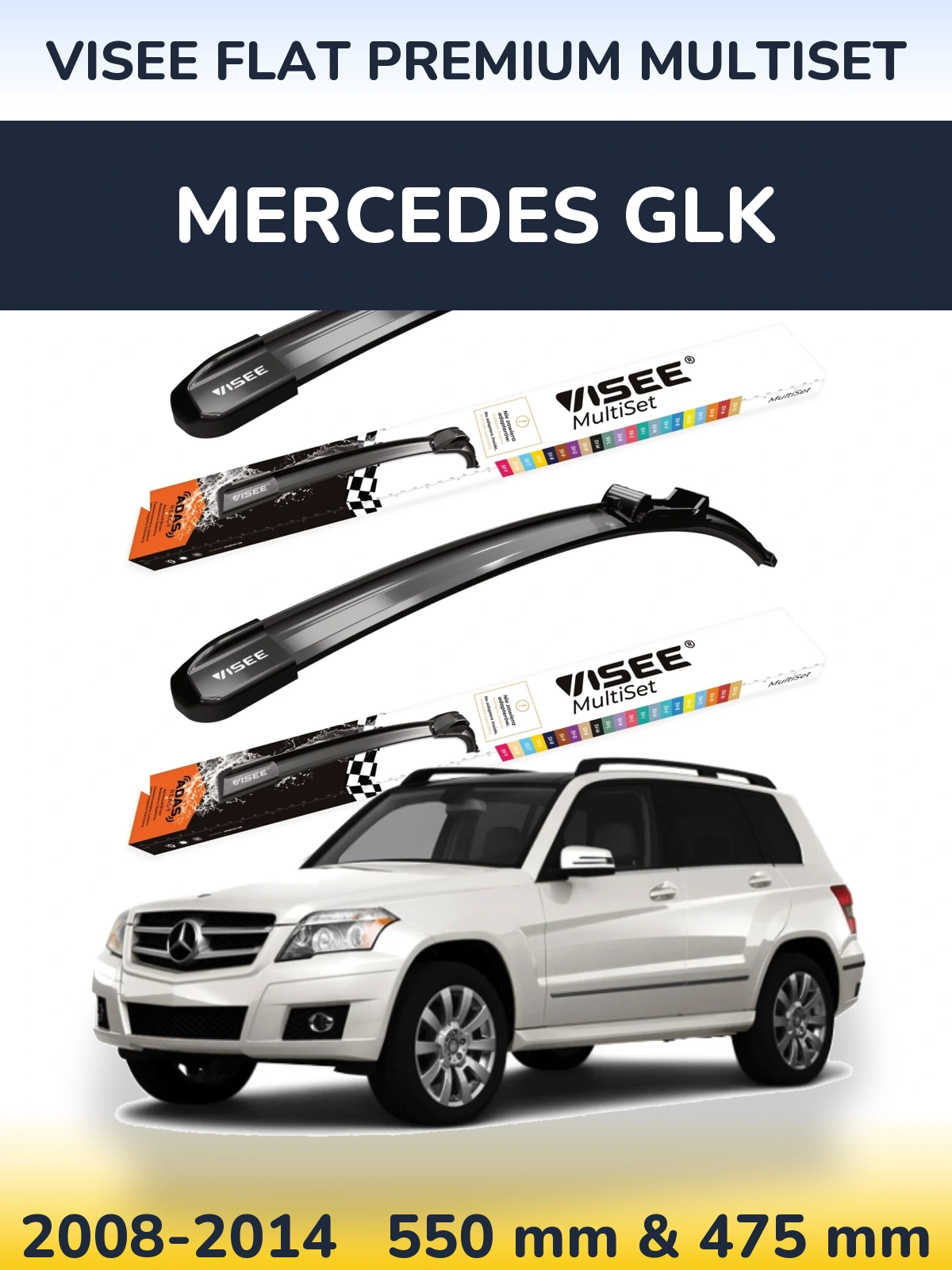 Torkarblad VISEE FLAT PREMIUM MultiSet för Mercedes GLK