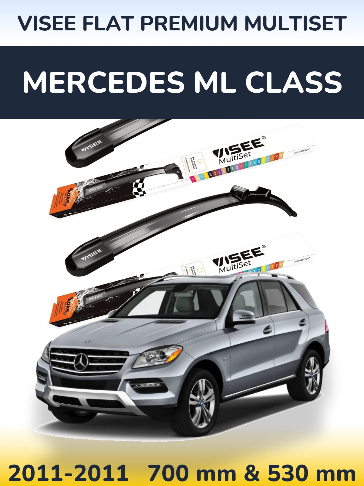 Torkarblad VISEE FLAT PREMIUM MultiSet för Mercedes ML Class