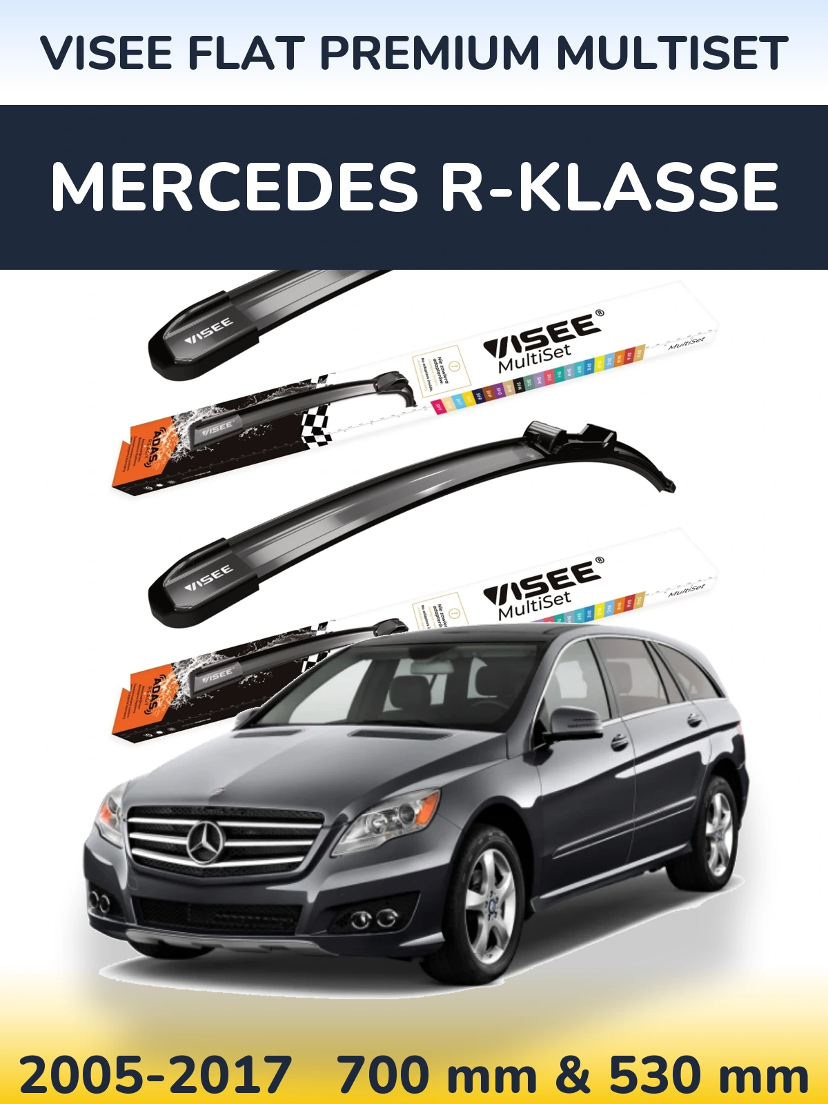 Torkarblad VISEE FLAT PREMIUM MultiSet för Mercedes R-Klasse