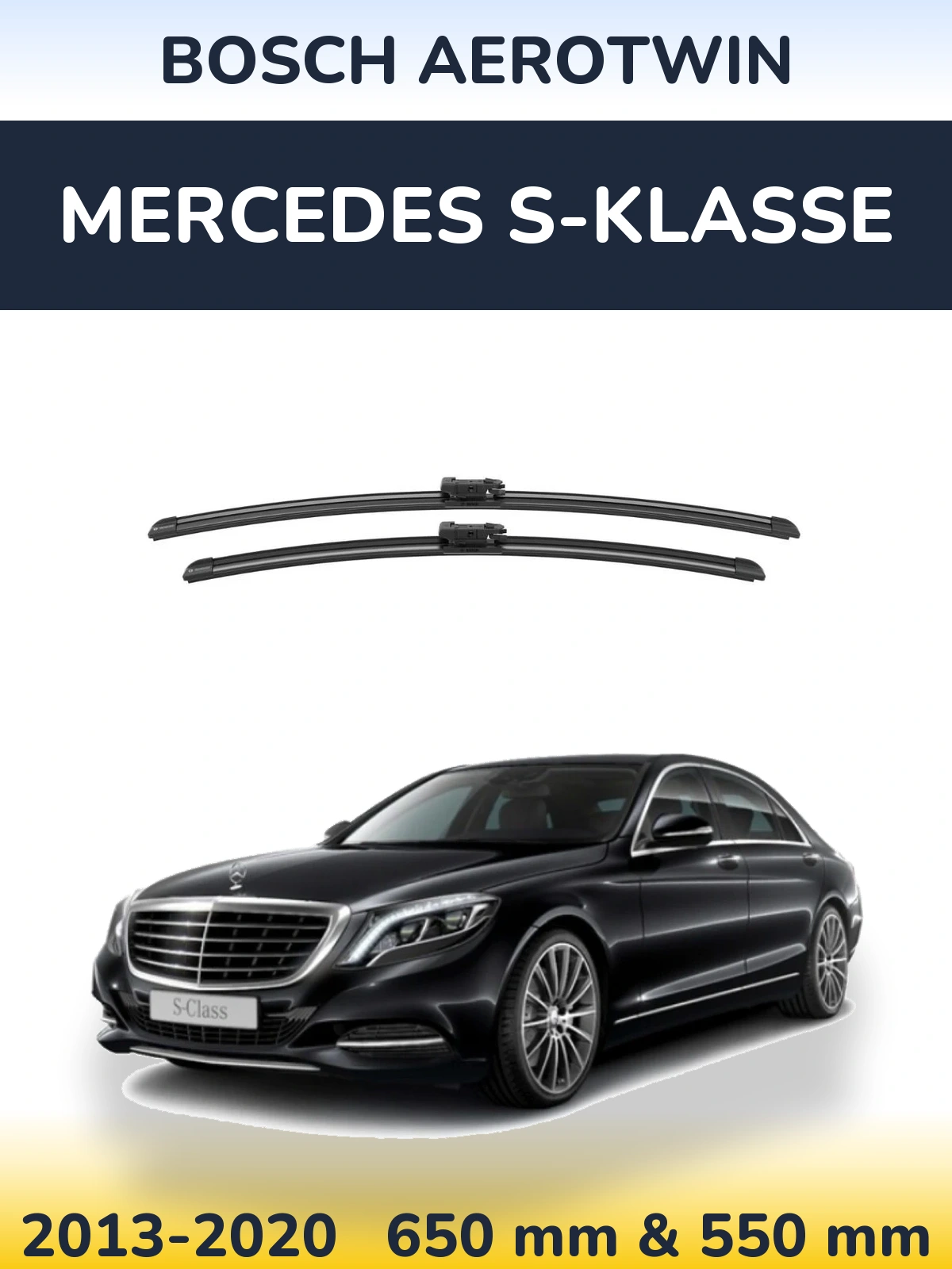 Комплект передних дворников BOSCH AeroTwin 650 & 550 мм для Mercedes S-Klasse 2013-2020