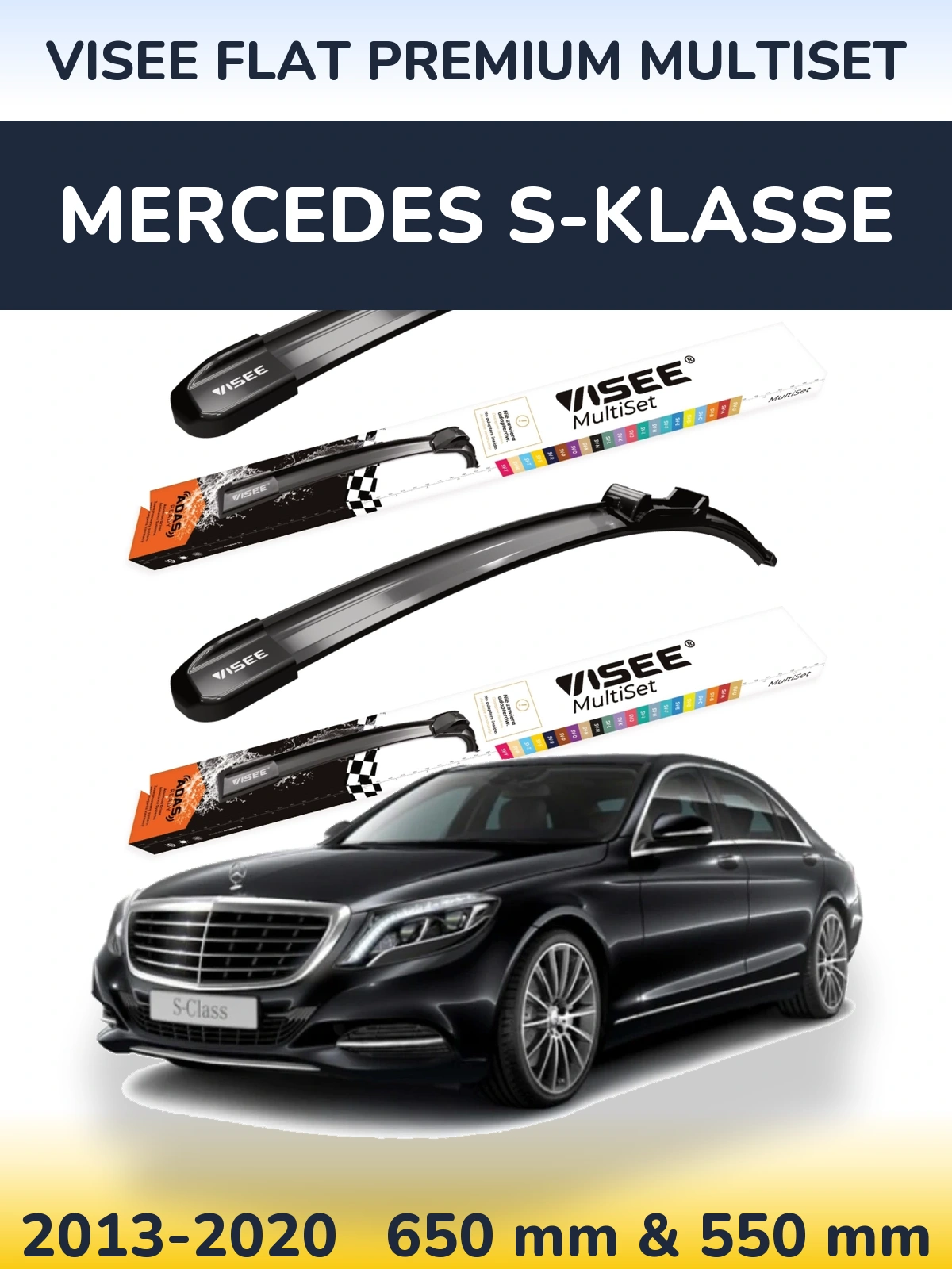 Torkarblad VISEE FLAT PREMIUM MultiSet för Mercedes S-Klasse