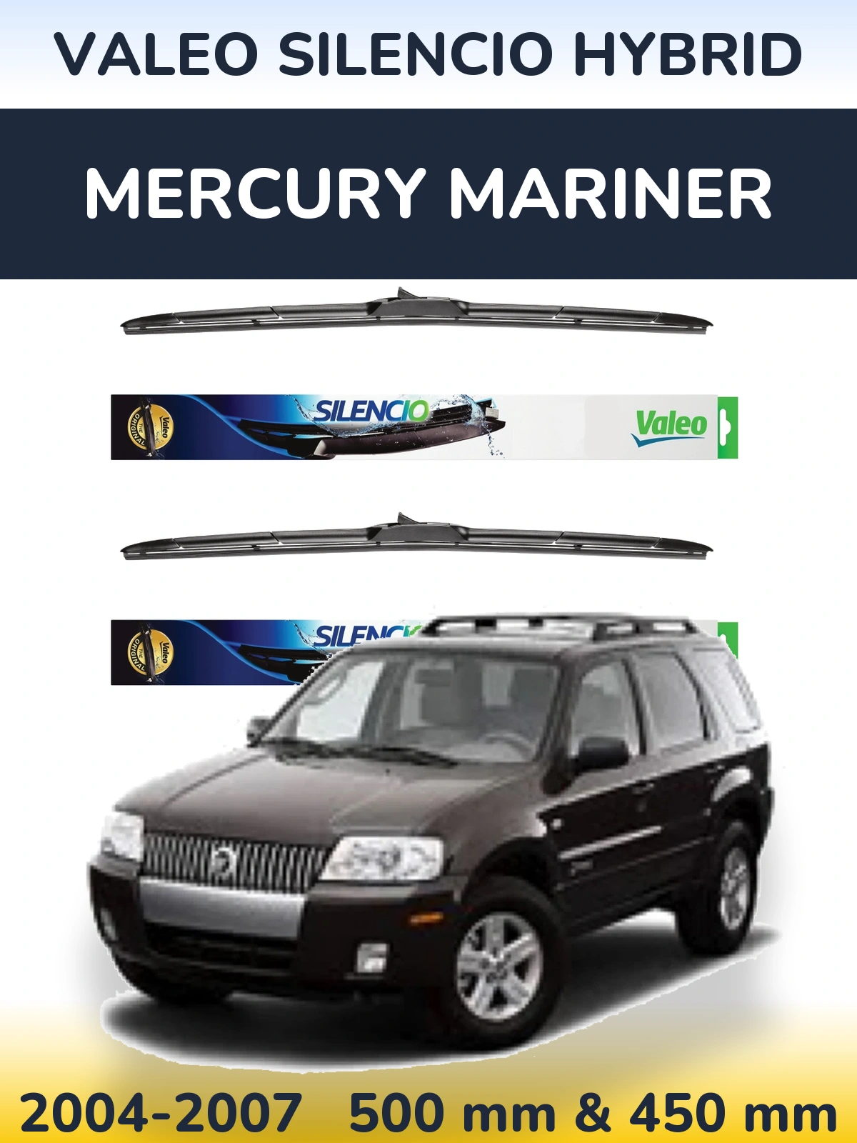 Torkarblad Valeo Silencio Hybrid för Mercury Mariner