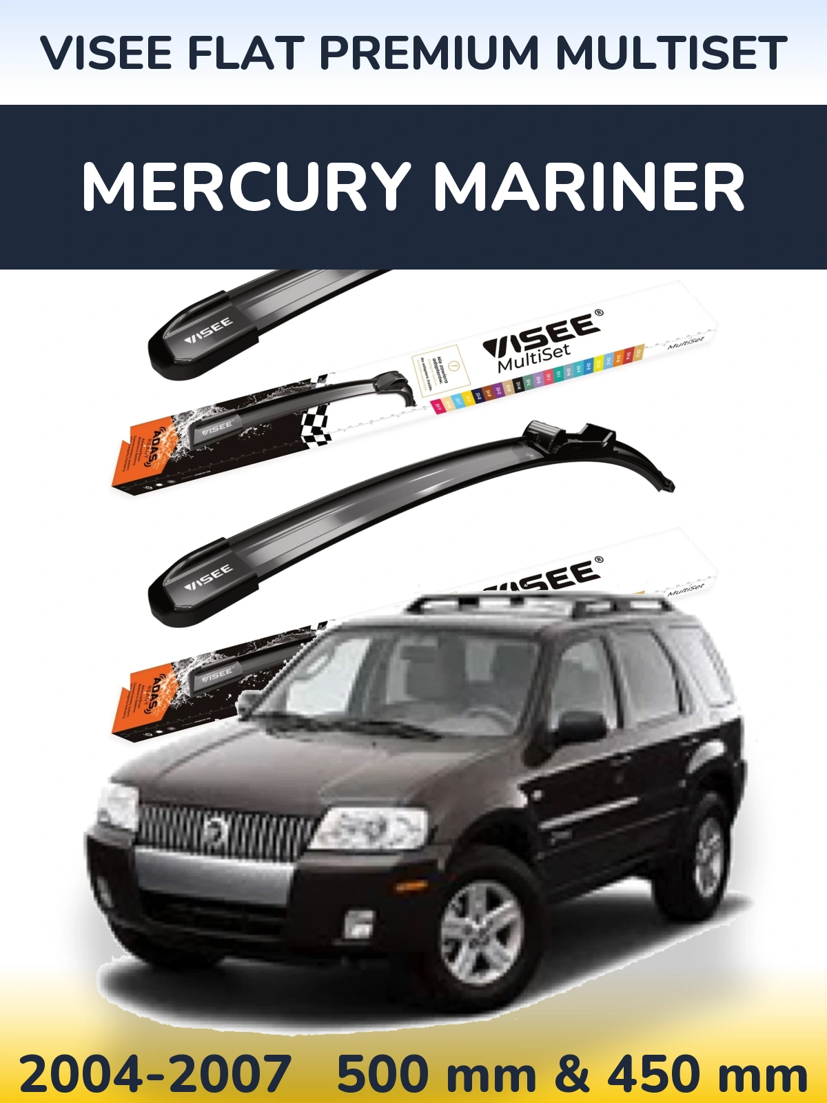 Torkarblad VISEE FLAT PREMIUM MultiSet för Mercury Mariner