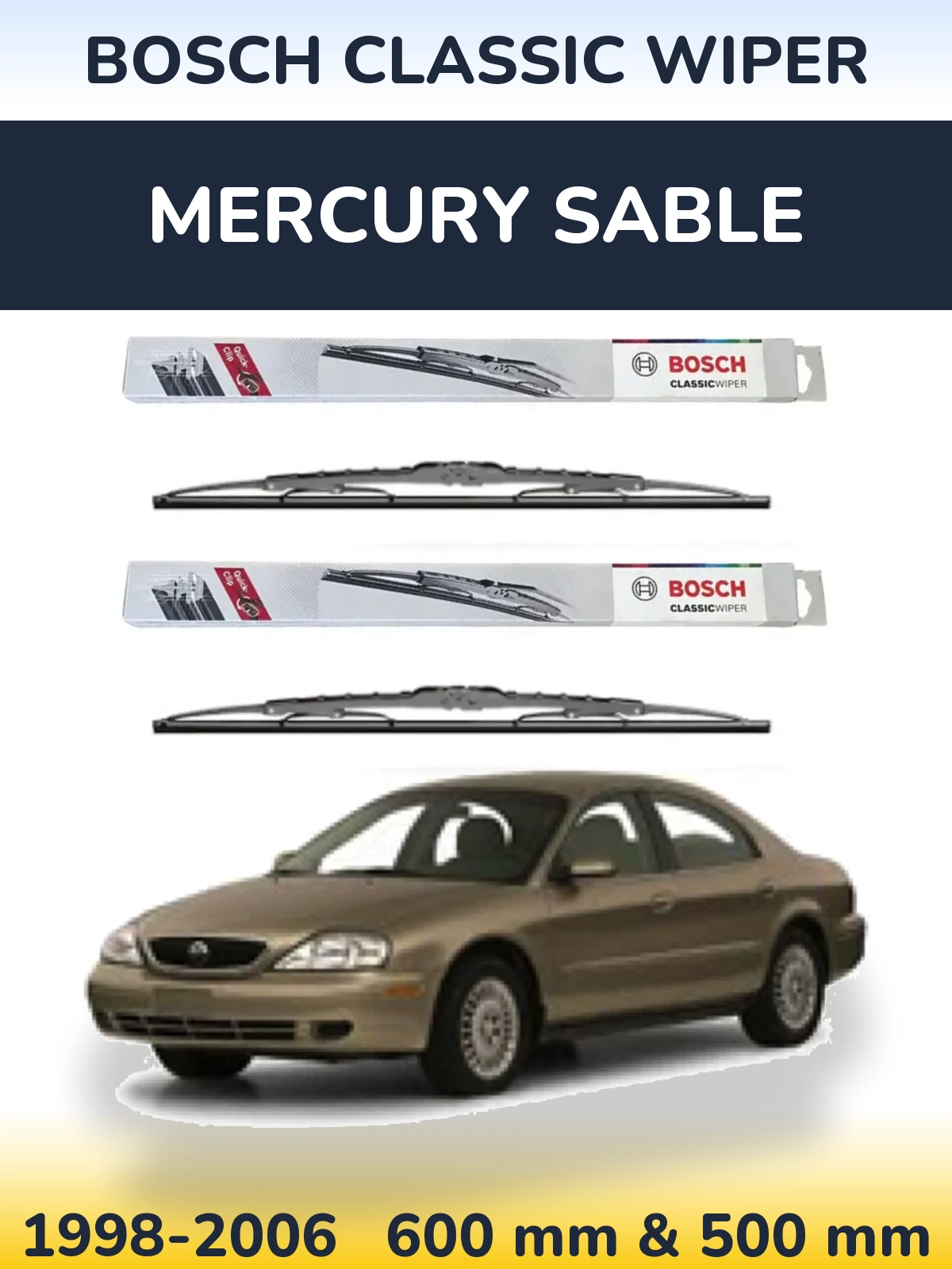 Torkarblad BOSCH Classic Wiper för Mercury Sable