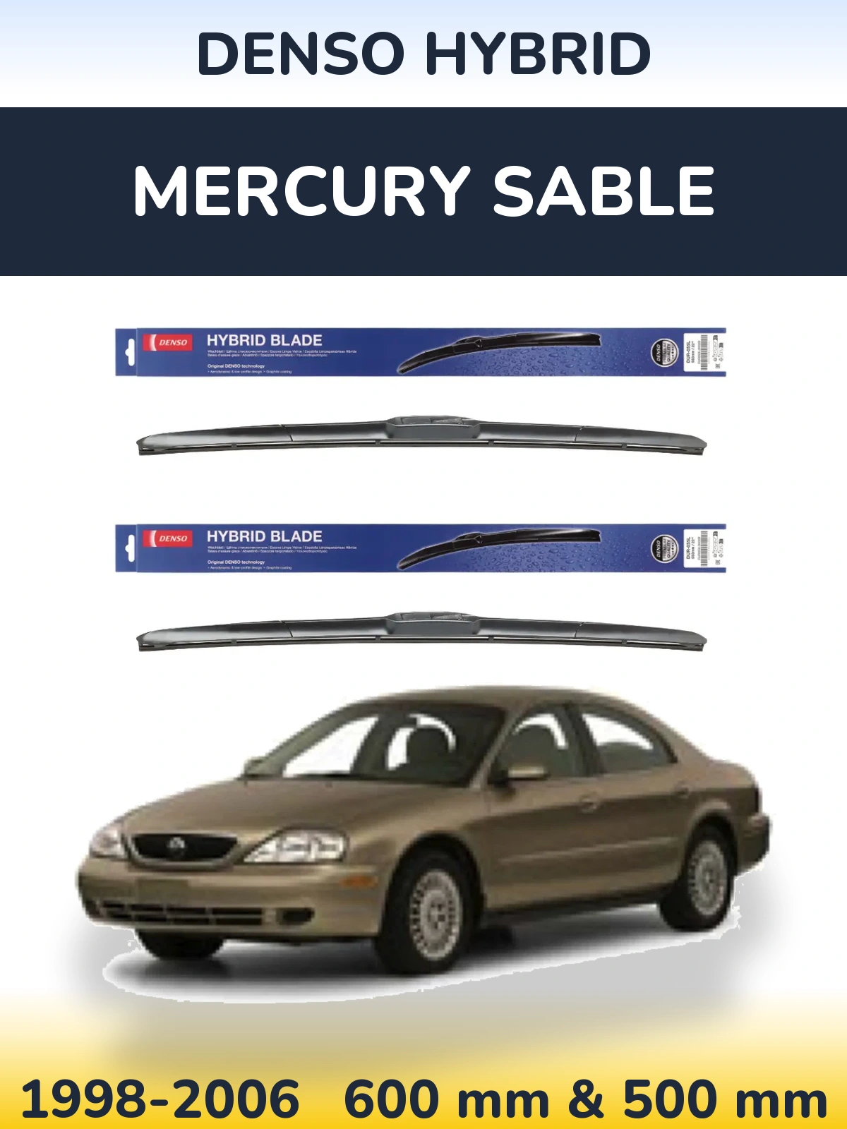 Torkarblad Denso Hybrid för Mercury Sable