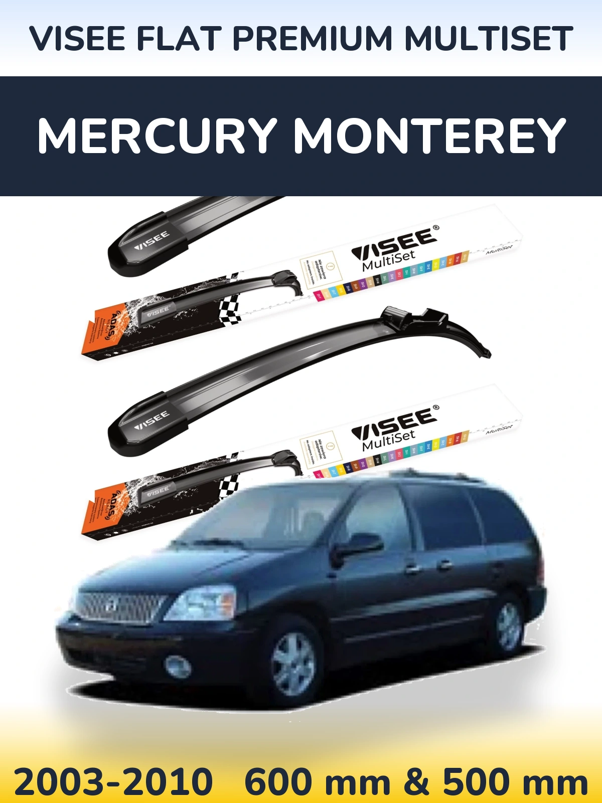 Torkarblad VISEE FLAT PREMIUM MultiSet för Mercury Monterey