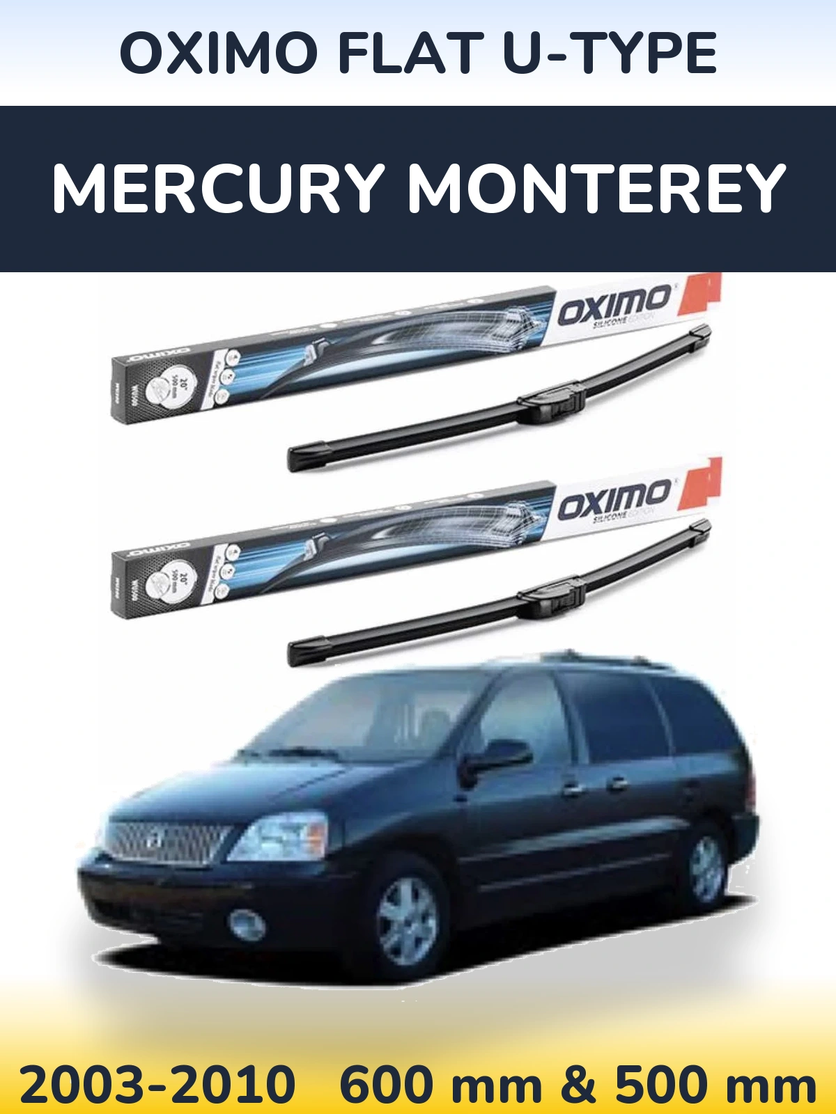 Torkarblad Oximo Flat U-type för Mercury Monterey