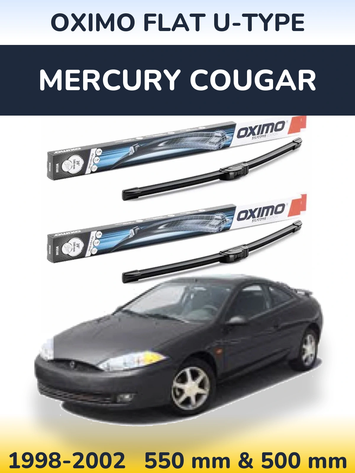 Torkarblad Oximo Flat U-type för Mercury Cougar