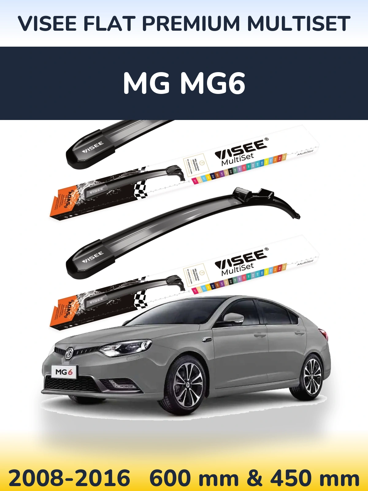 Torkarblad VISEE FLAT PREMIUM MultiSet för MG MG6