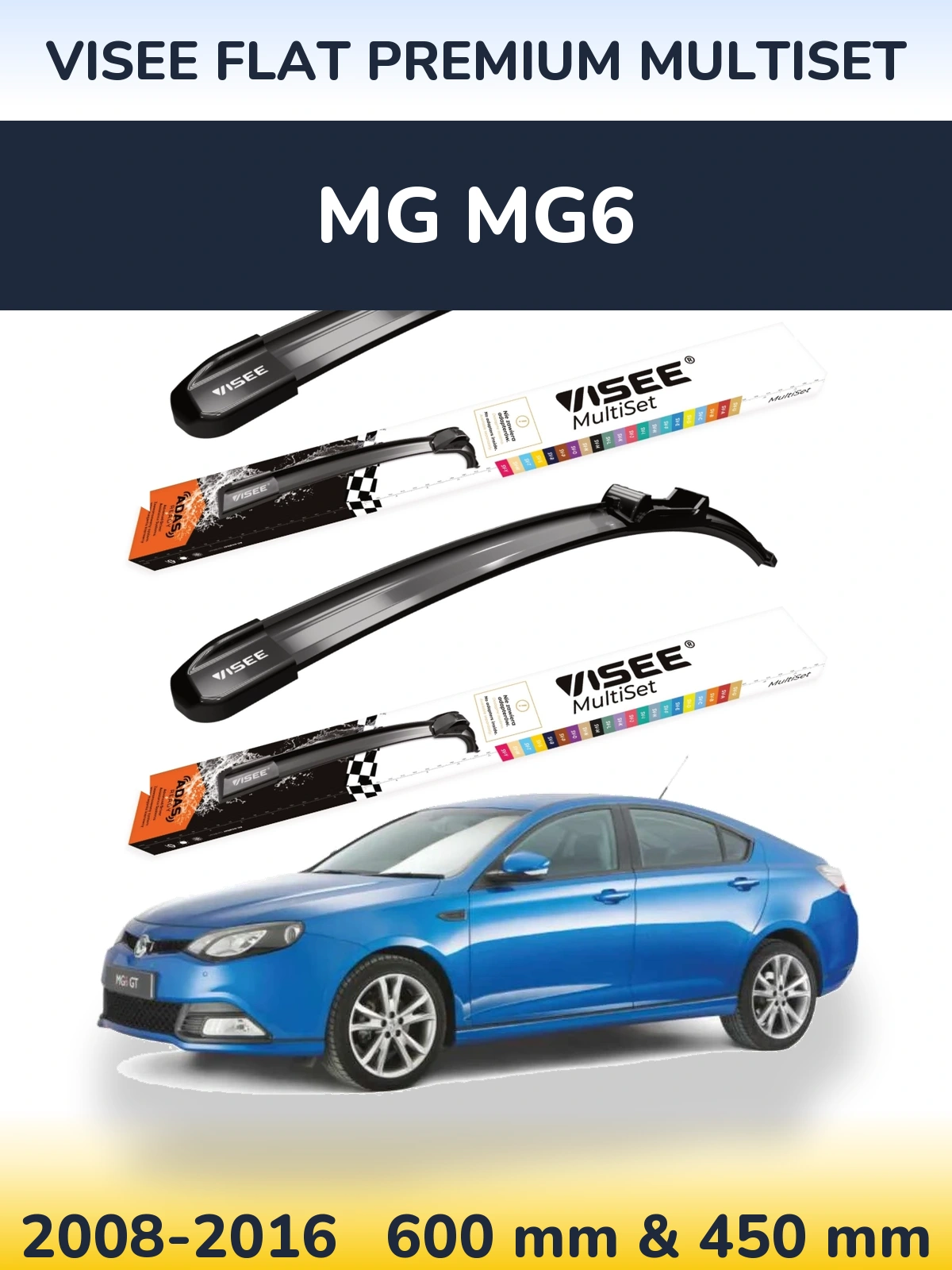 Torkarblad VISEE FLAT PREMIUM MultiSet för MG MG6