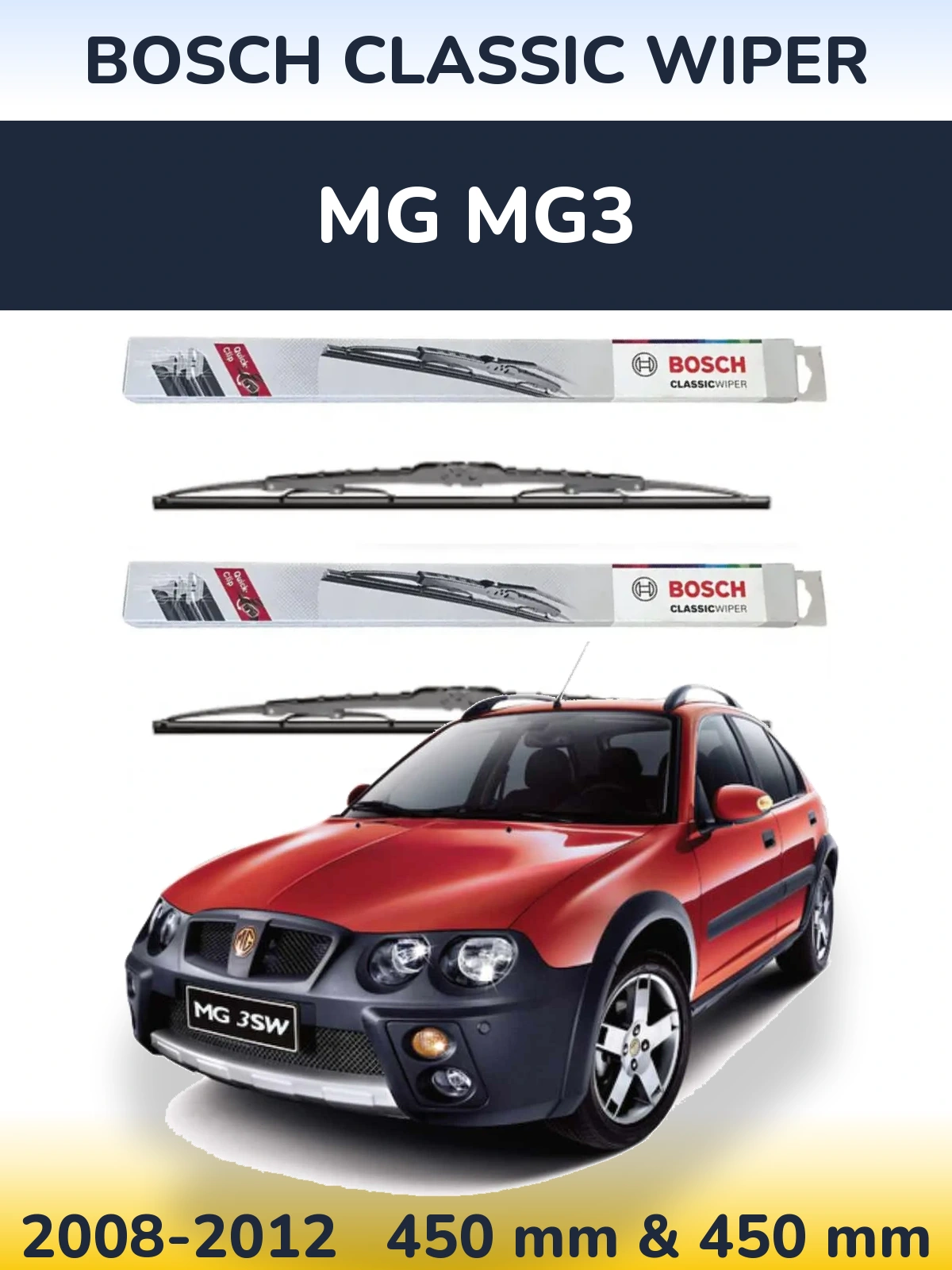 Torkarblad BOSCH Classic Wiper för MG MG3